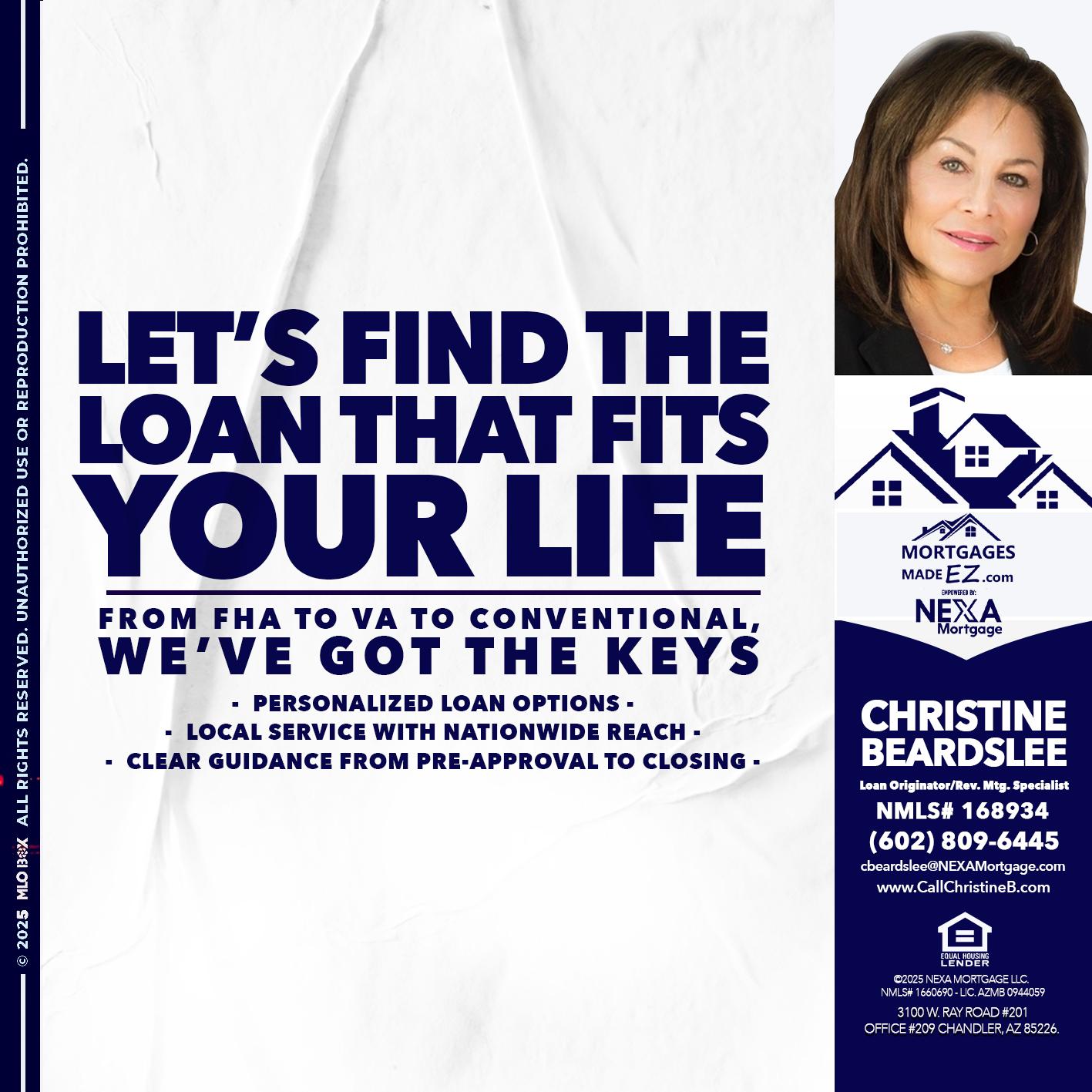 LETS FIND - Christine Beardslee -MLO/Executive Partner/National Recruiter/Faster/Easier/Better Rates