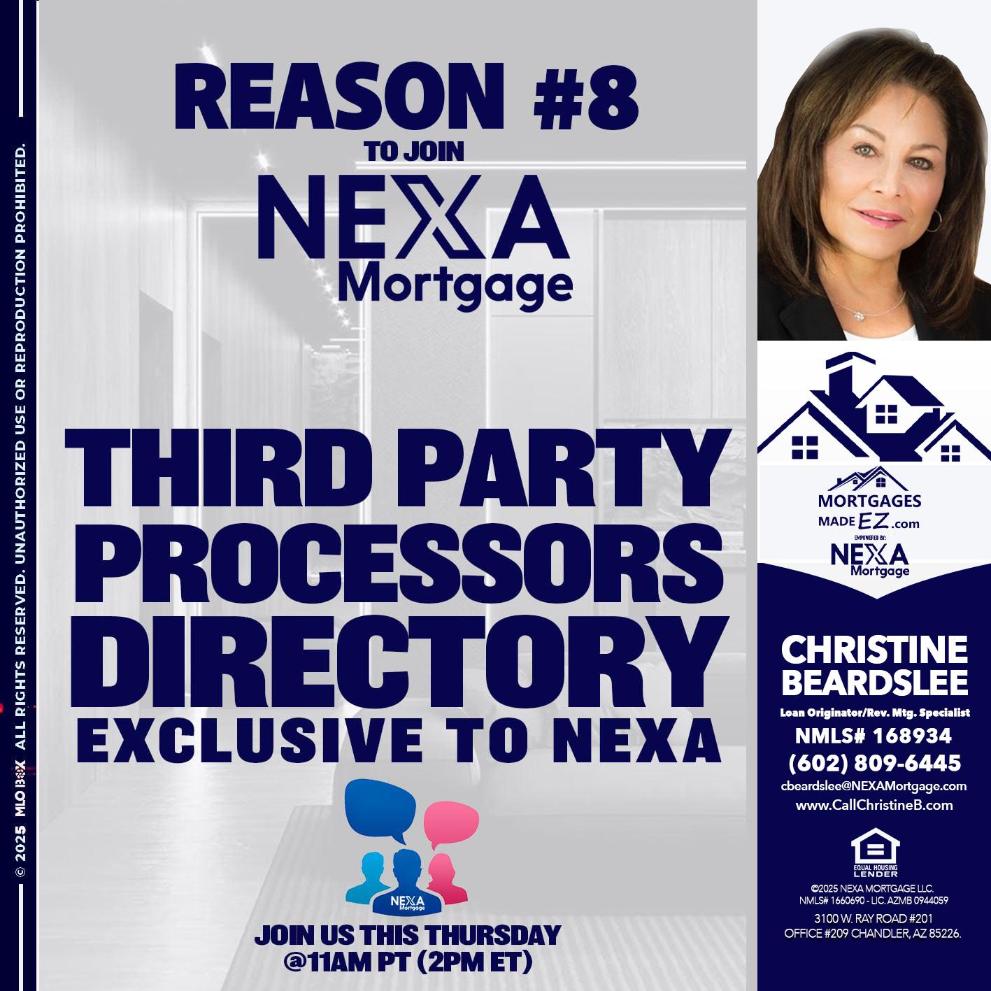 REASON 8 - Christine Beardslee -MLO/Executive Partner/National Recruiter/Faster/Easier/Better Rates