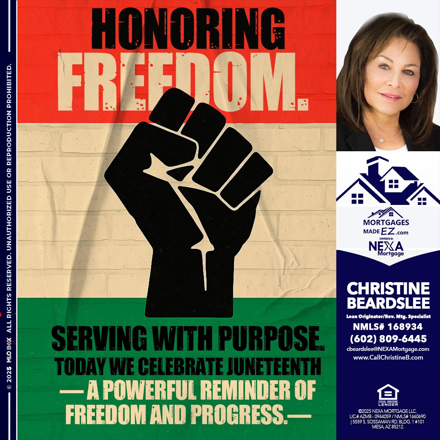 HONORING FREEDOM - Christine Beardslee -MLO/Executive Partner/National Recruiter/Faster/Easier/Better Rates