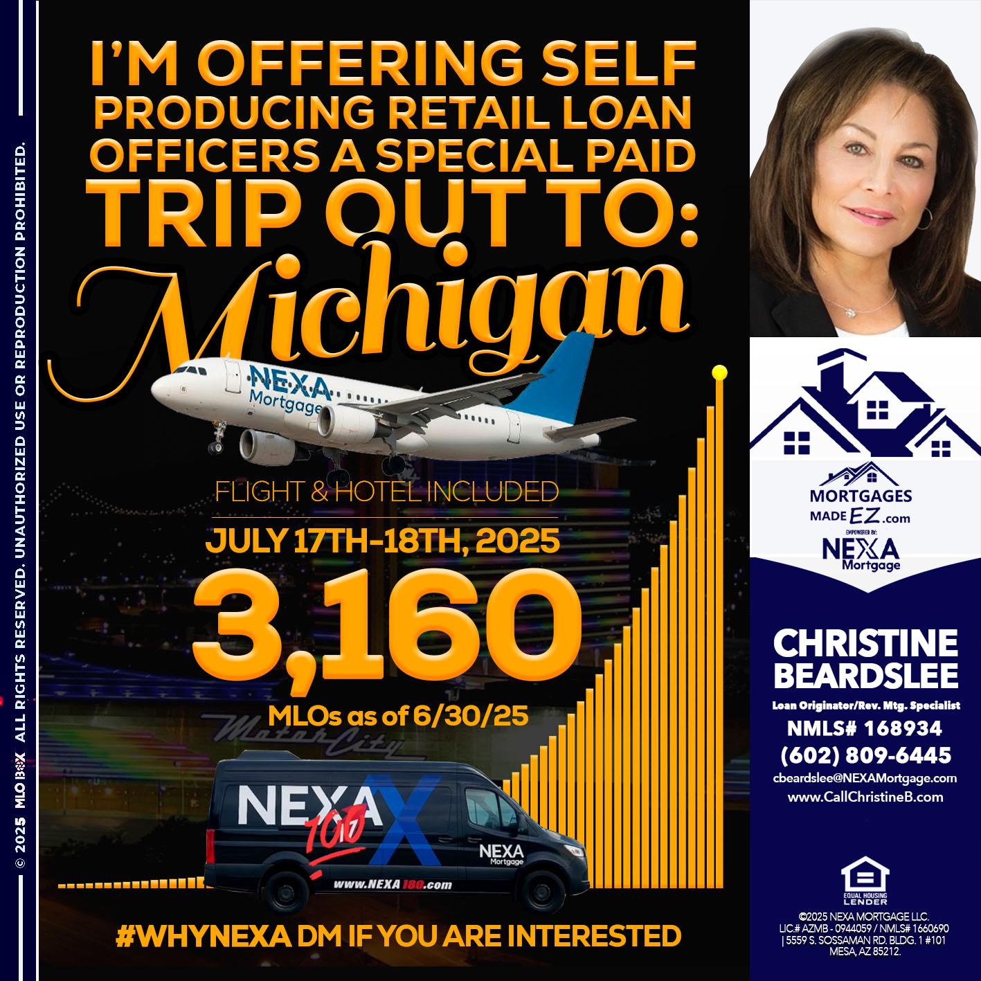 MICHIGAN TRIP - Christine Beardslee -MLO/Executive Partner/National Recruiter/Faster/Easier/Better Rates
