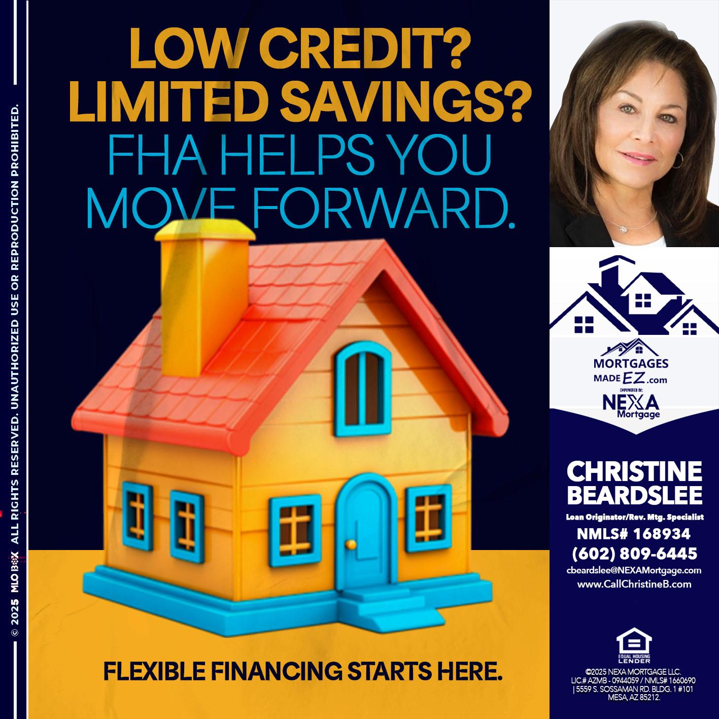 LOW CREDIT? - Christine Beardslee -MLO/Executive Partner/National Recruiter/Faster/Easier/Better Rates