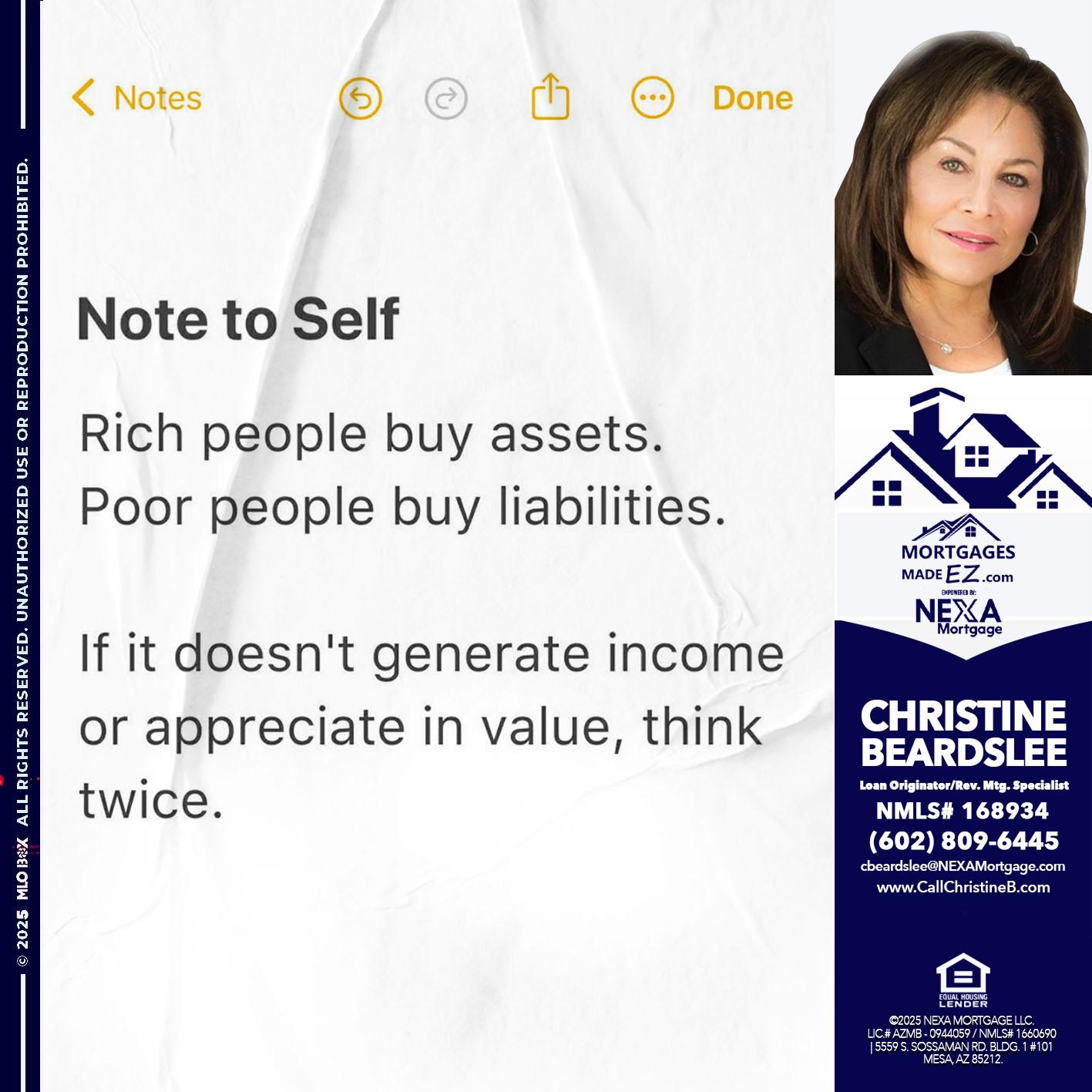 NOTE TO SELF - Christine Beardslee -MLO/Executive Partner/National Recruiter/Faster/Easier/Better Rates