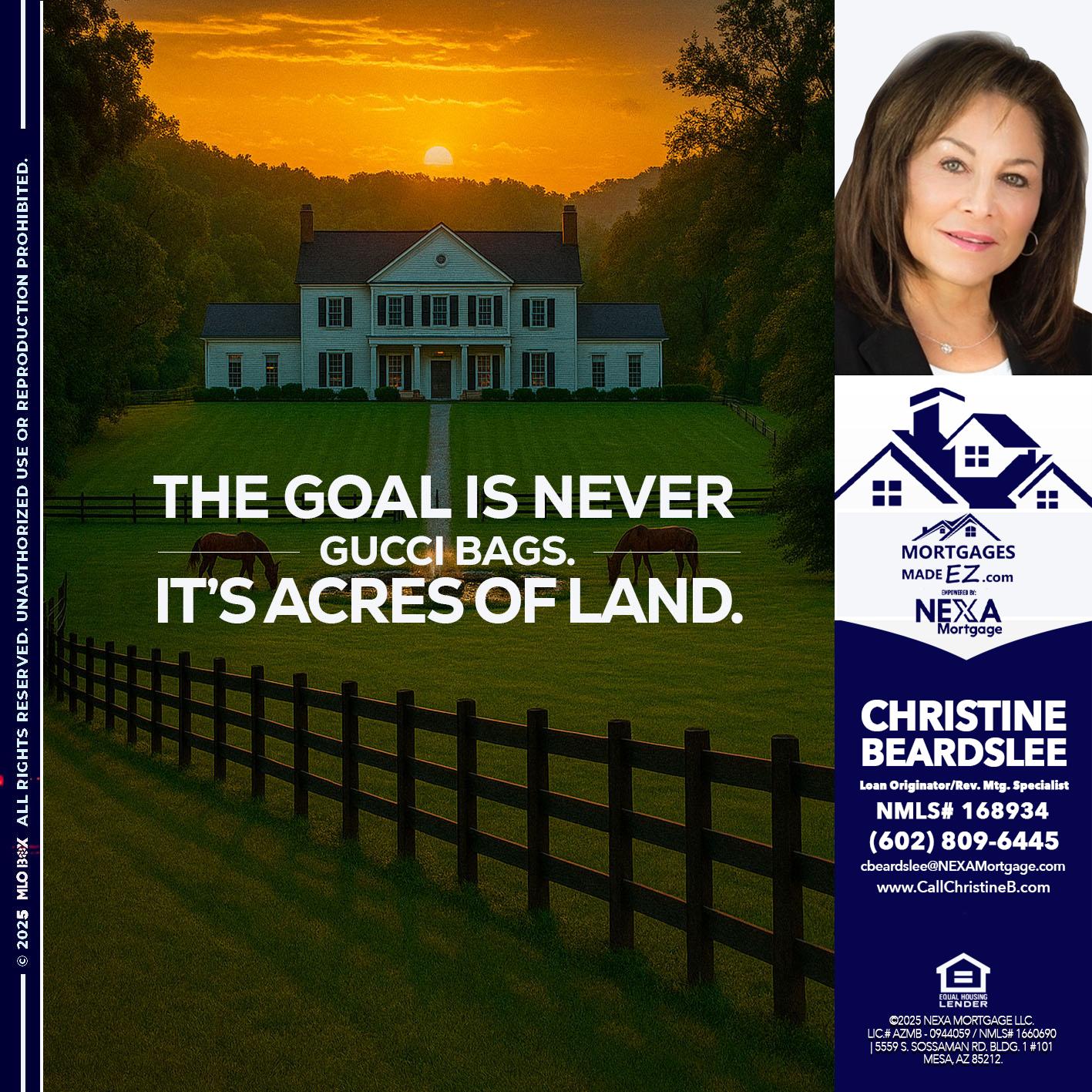 THE GOAL IS NEVER - Christine Beardslee -MLO/Executive Partner/National Recruiter/Faster/Easier/Better Rates