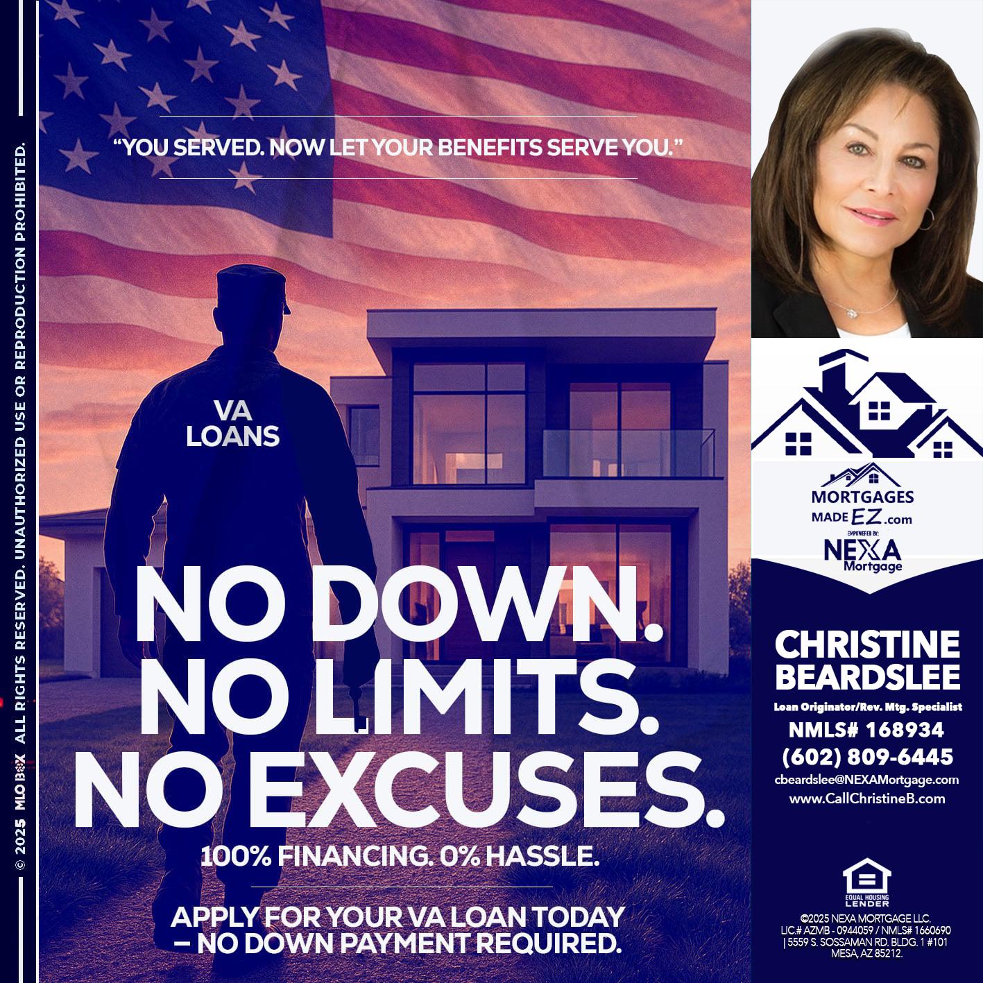 NO DOWN. NO LIMIT. - Christine Beardslee -MLO/Executive Partner/National Recruiter/Faster/Easier/Better Rates