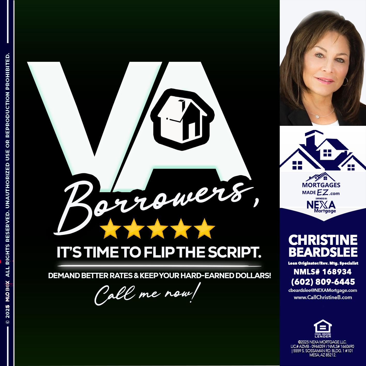VA BORROWERS - Christine Beardslee -MLO/Executive Partner/National Recruiter/Faster/Easier/Better Rates