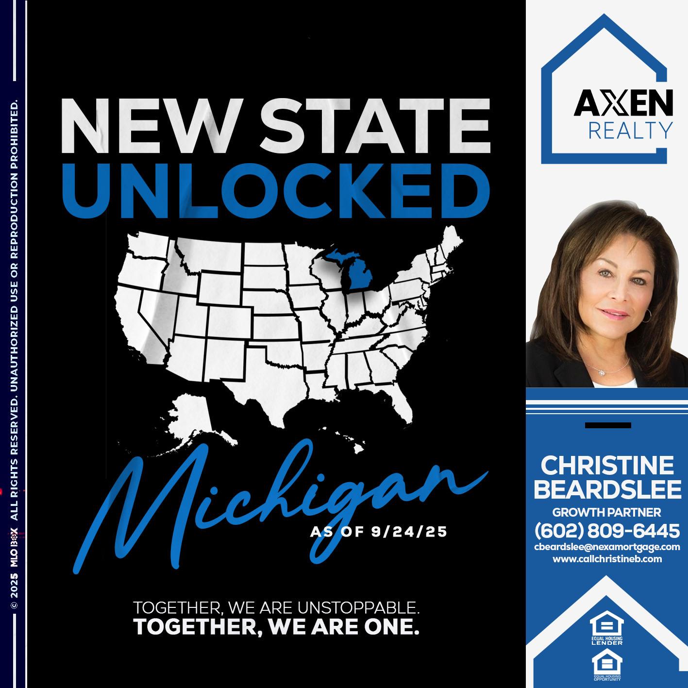 MICHIGAN UNLOCKED - Christine Beardslee -MLO/Executive Partner/National Recruiter/Faster/Easier/Better Rates