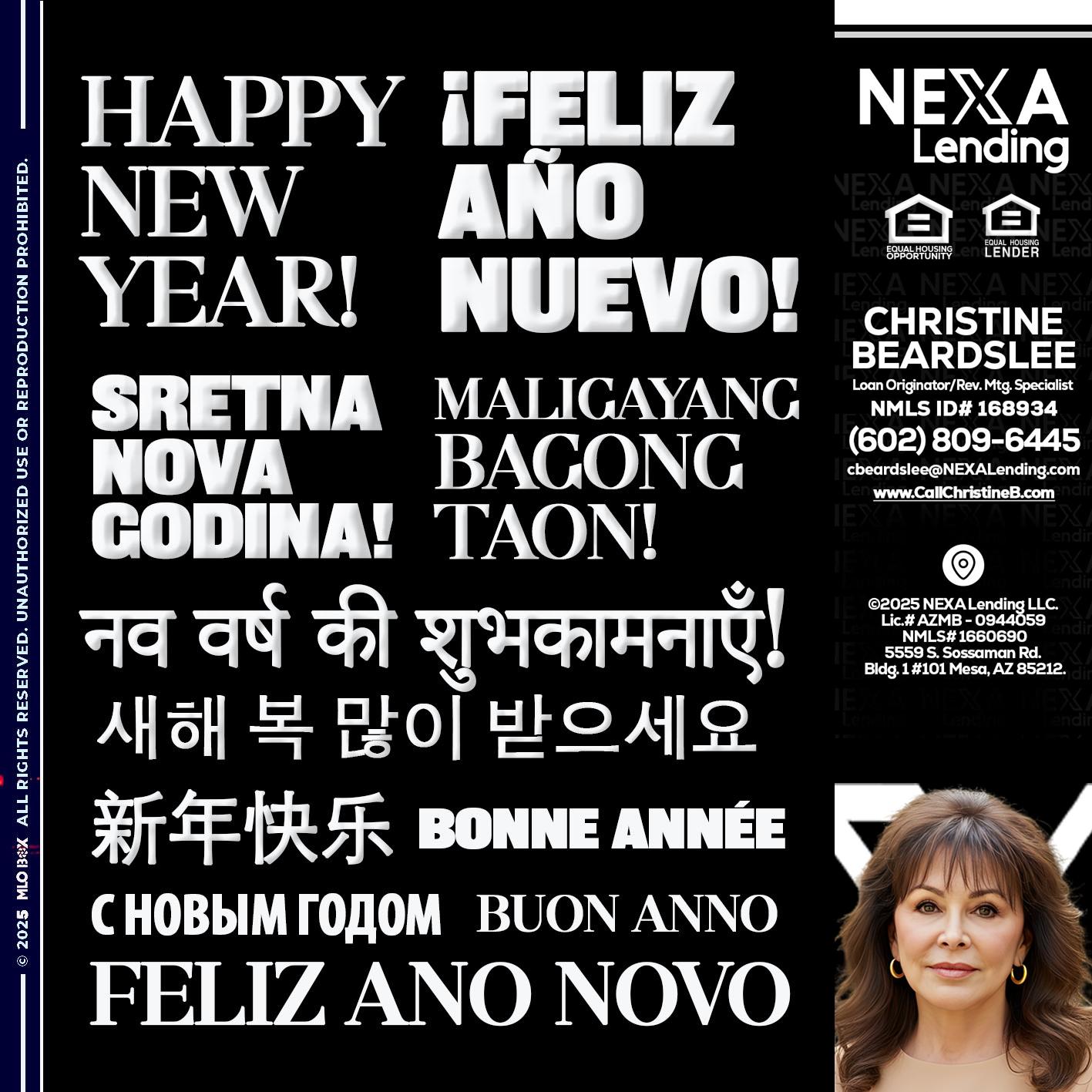 HAPPY NEW YEAR - Christine Beardslee -MLO/Executive Partner/National Recruiter/Faster/Easier/Better Rates