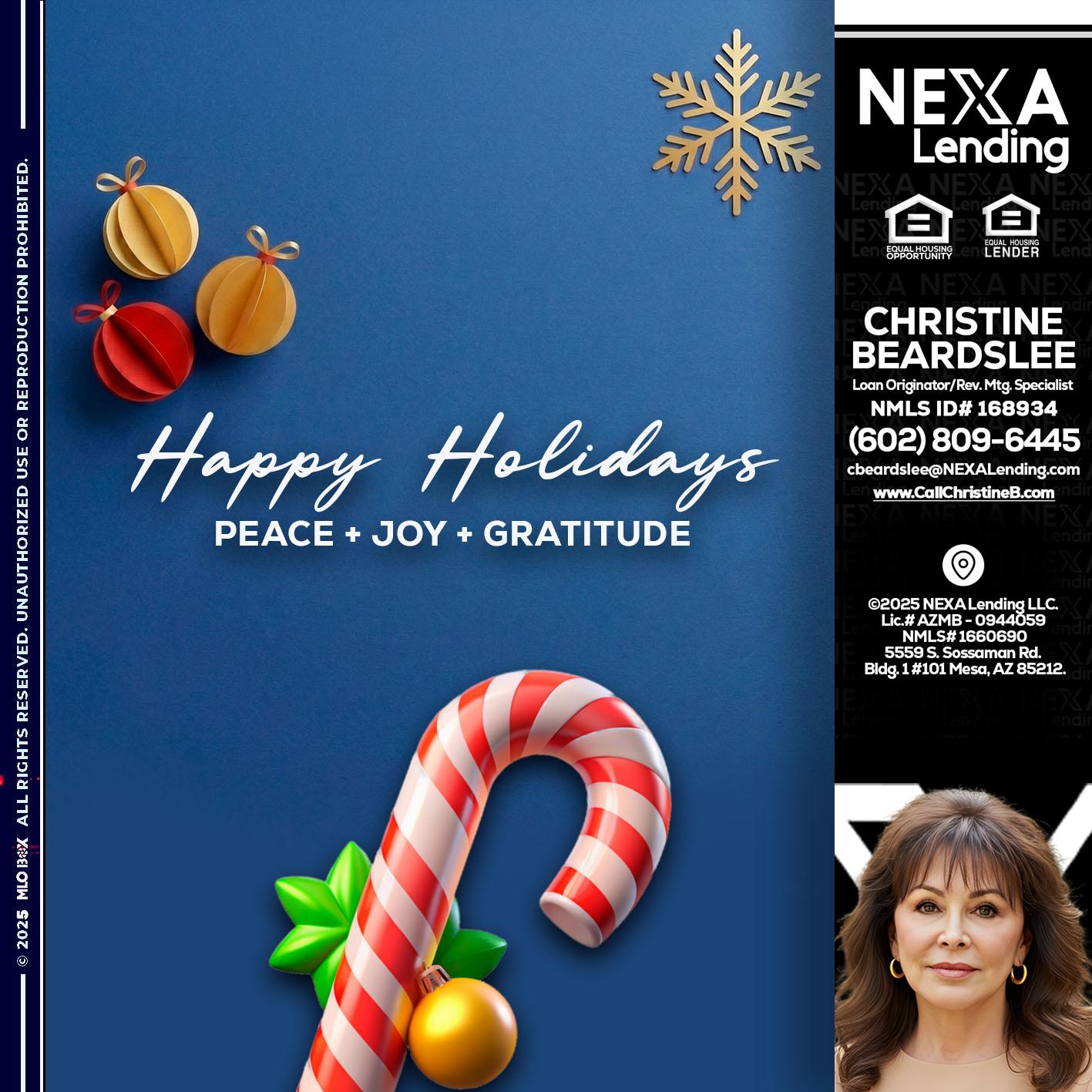 HAPPY HOLIDAYS - Christine Beardslee -MLO/Executive Partner/National Recruiter/Faster/Easier/Better Rates