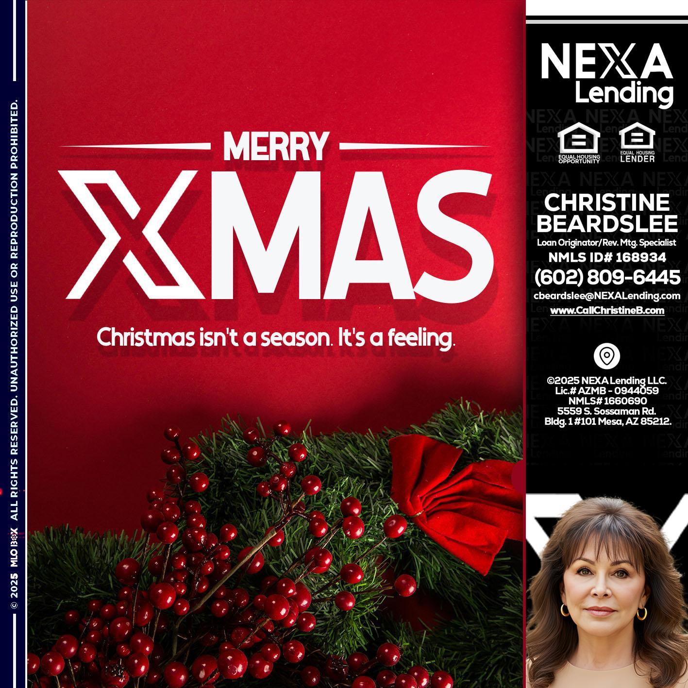 merry xmas - Christine Beardslee -MLO/Executive Partner/National Recruiter/Faster/Easier/Better Rates