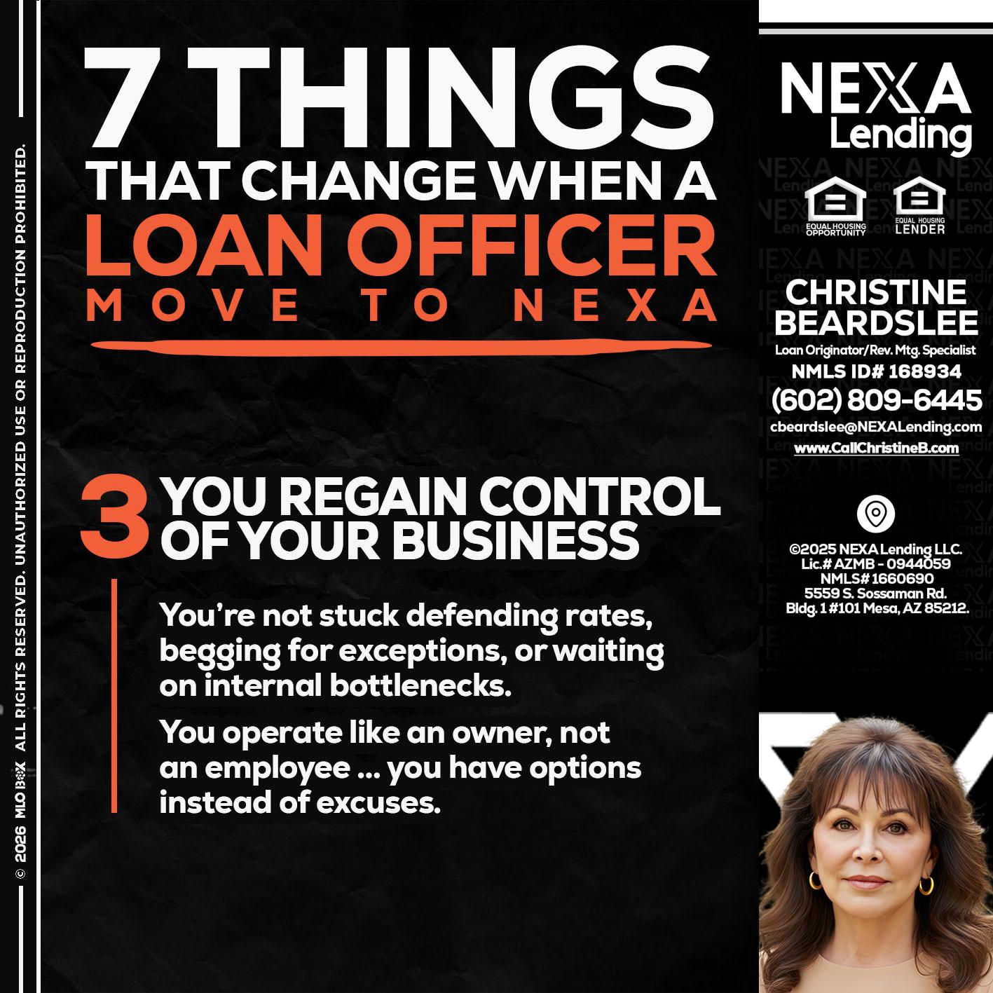 7 things (3) - Christine Beardslee -MLO/Executive Partner/National Recruiter/Faster/Easier/Better Rates