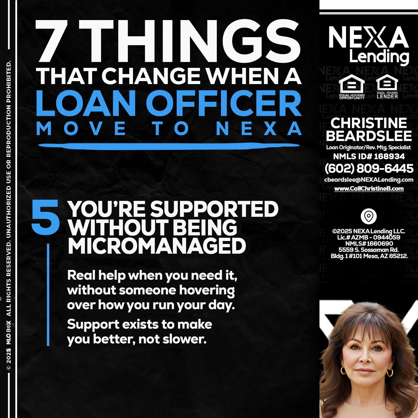 7 THINGS (5) - Christine Beardslee -MLO/Executive Partner/National Recruiter/Faster/Easier/Better Rates