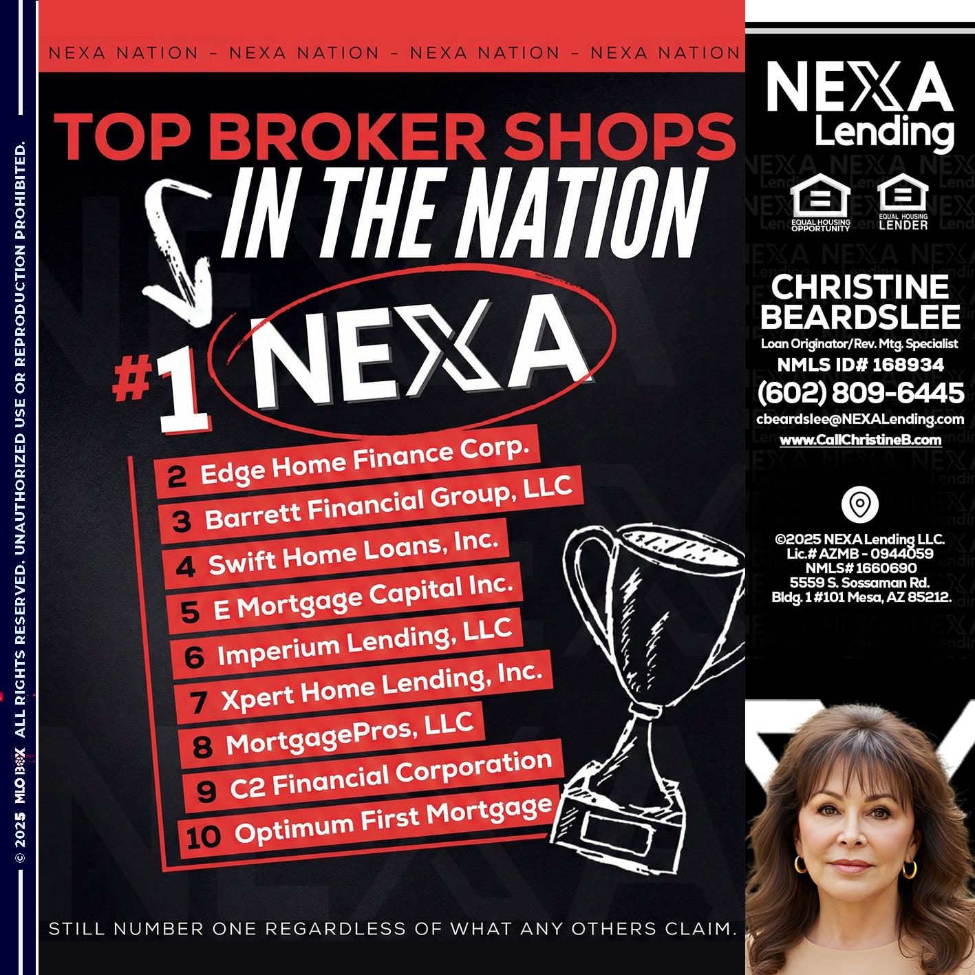 top broker - Christine Beardslee -MLO/Executive Partner/National Recruiter/Faster/Easier/Better Rates