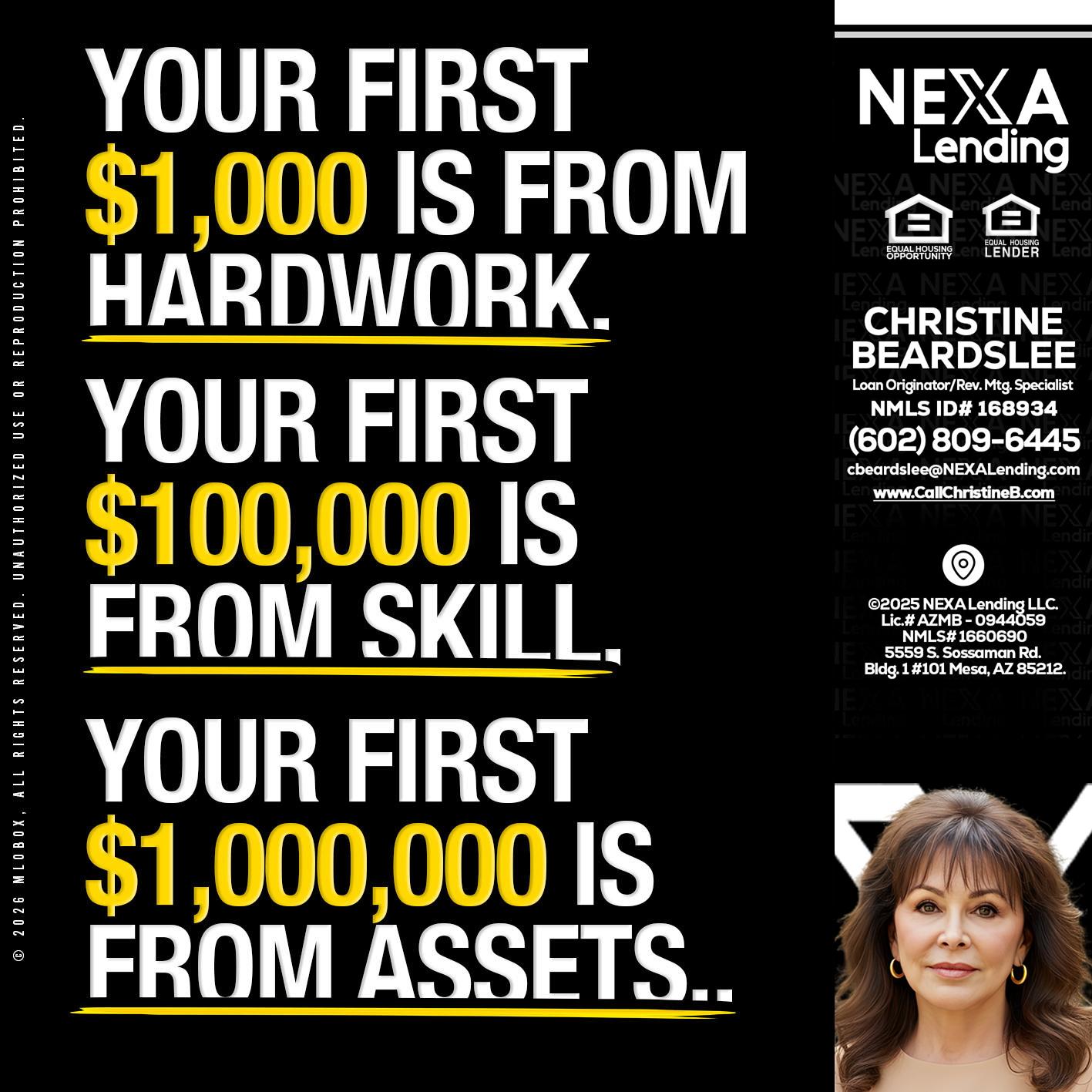 YOUR FIRST $1000 - Christine Beardslee -MLO/Executive Partner/National Recruiter/Faster/Easier/Better Rates