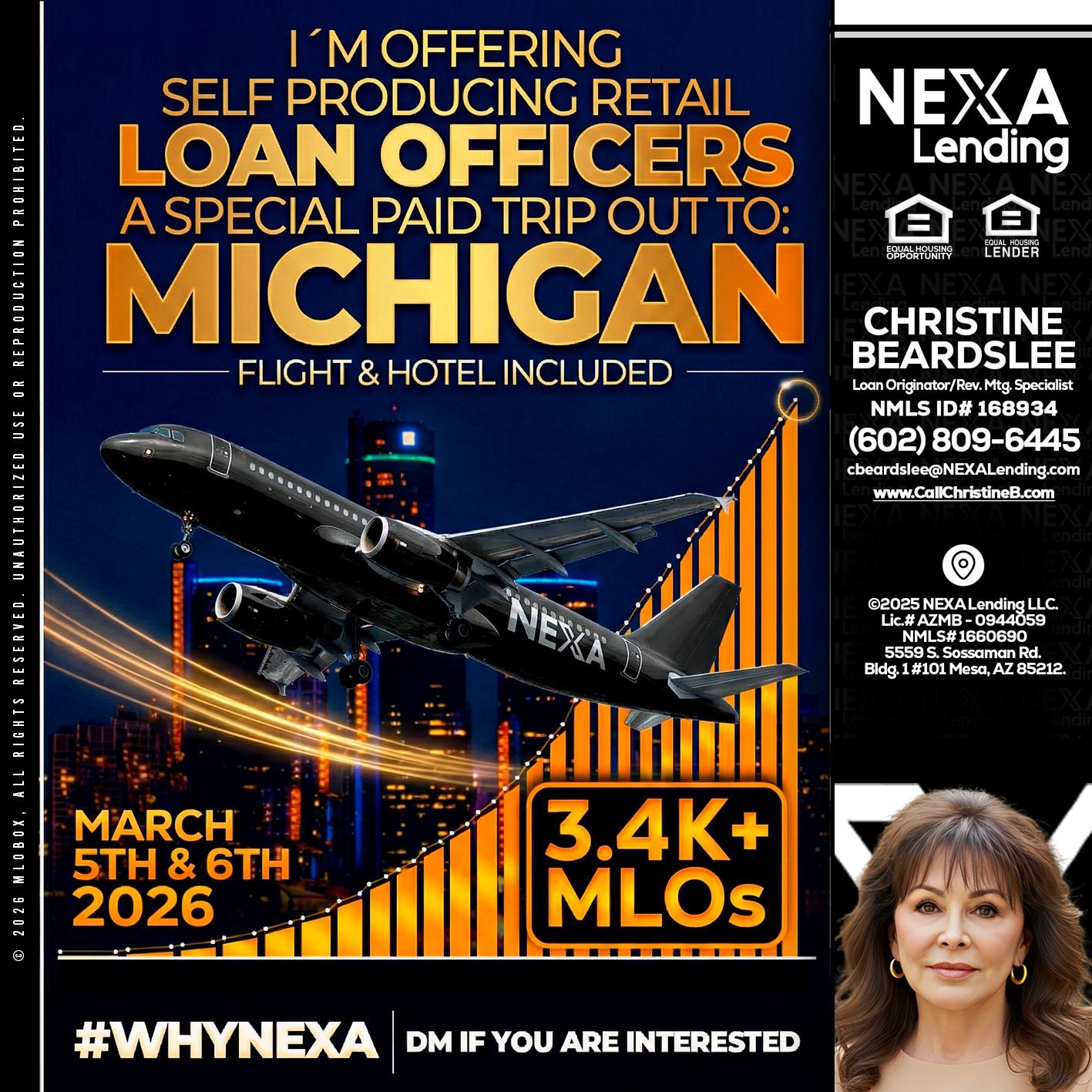 MICHIGAN - Christine Beardslee -MLO/Executive Partner/National Recruiter/Faster/Easier/Better Rates