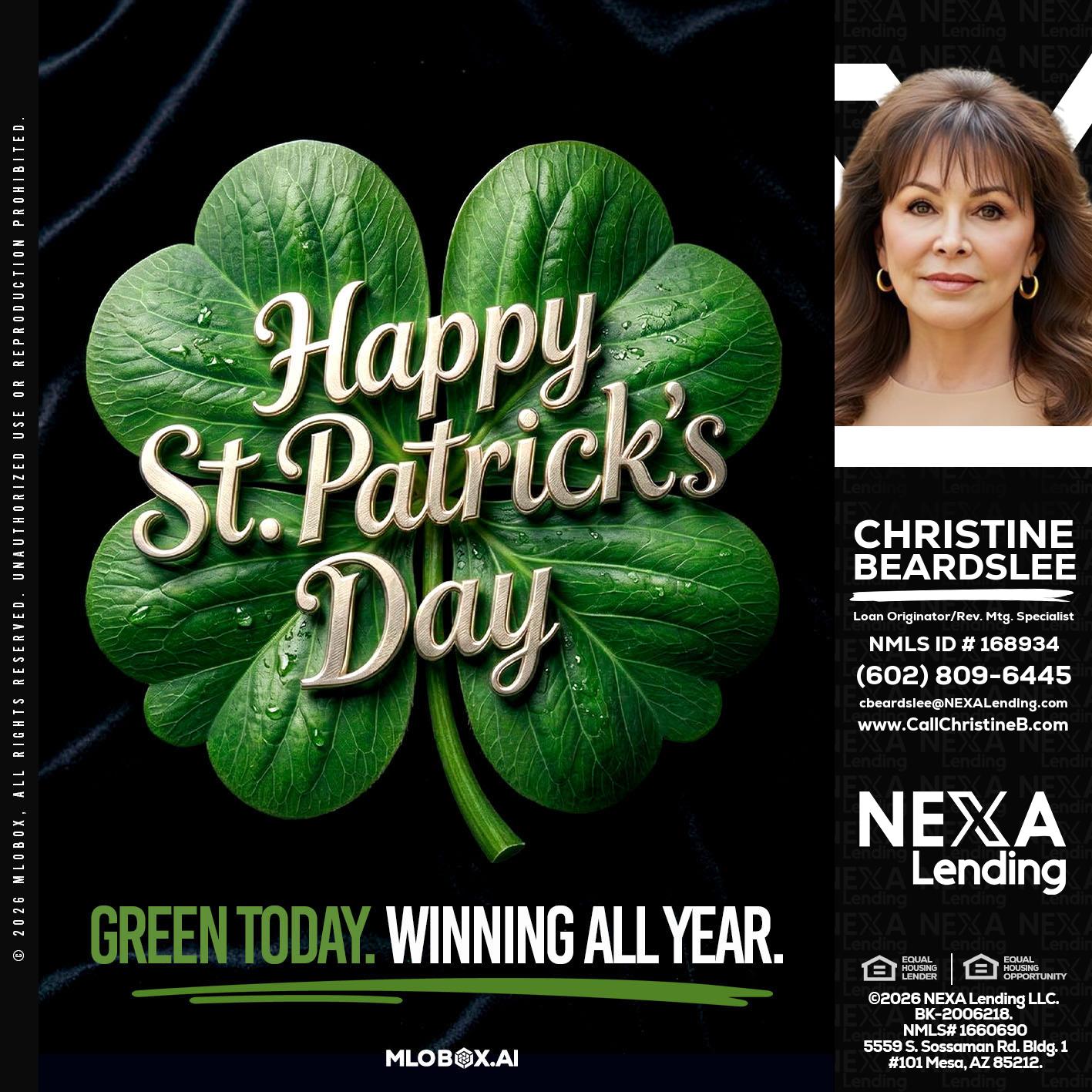 happy st. Patricks day - Christine Beardslee -MLO/Executive Partner/National Recruiter/Faster/Easier/Better Rates