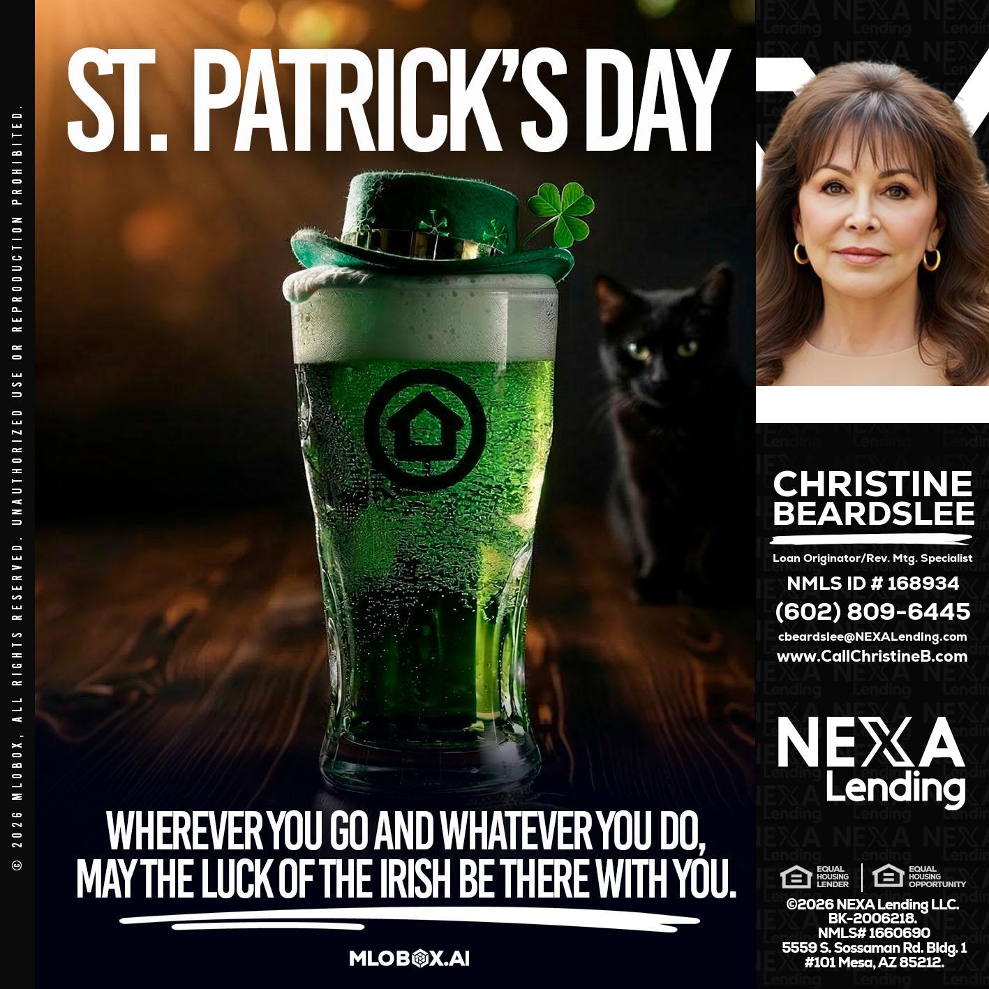 st. Patricks day - Christine Beardslee -MLO/Executive Partner/National Recruiter/Faster/Easier/Better Rates