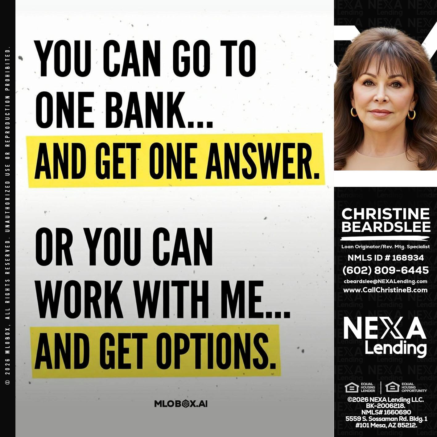 YOU CAN GO TO - Christine Beardslee -MLO/Executive Partner/National Recruiter/Faster/Easier/Better Rates