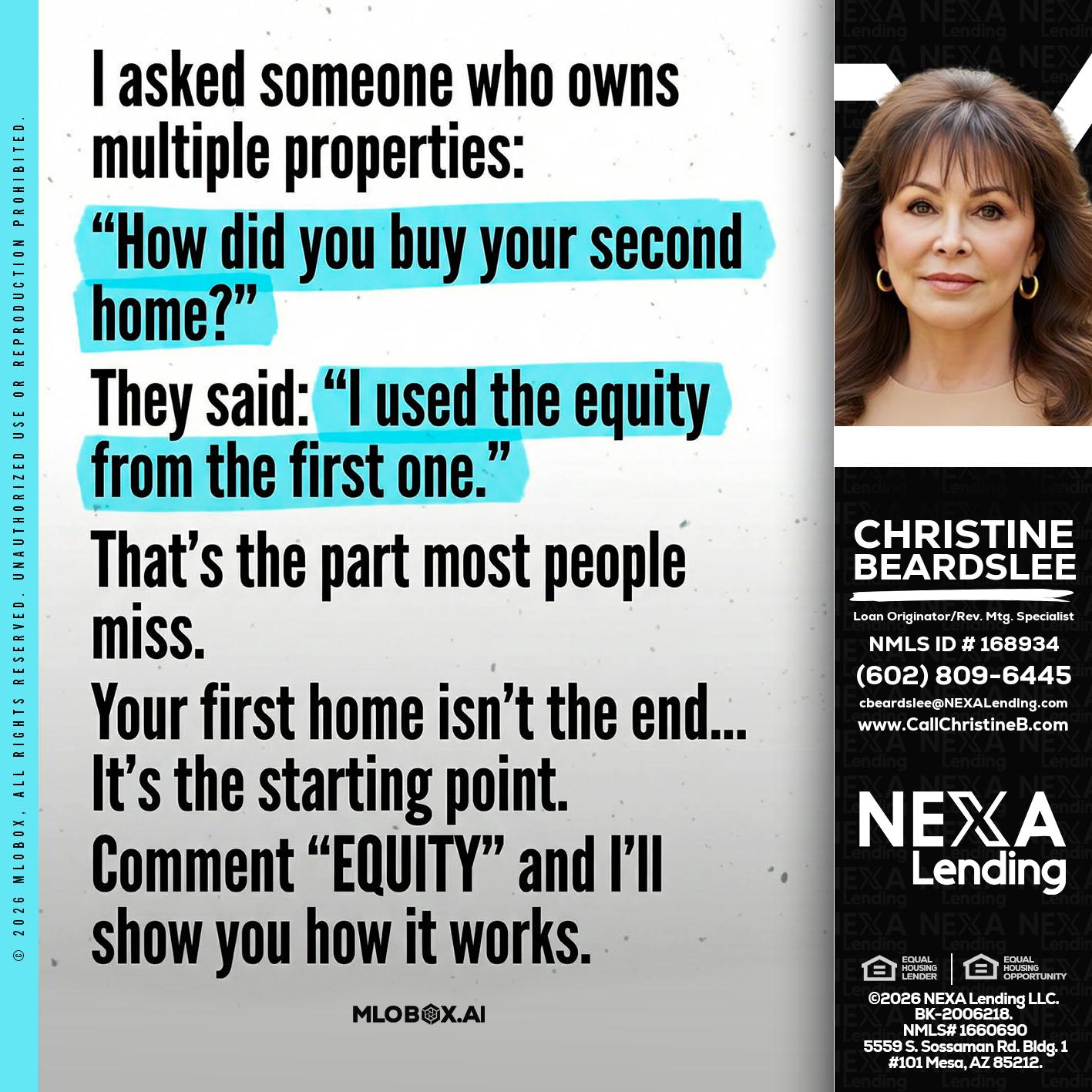 I asked someone - Christine Beardslee -MLO/Executive Partner/National Recruiter/Faster/Easier/Better Rates