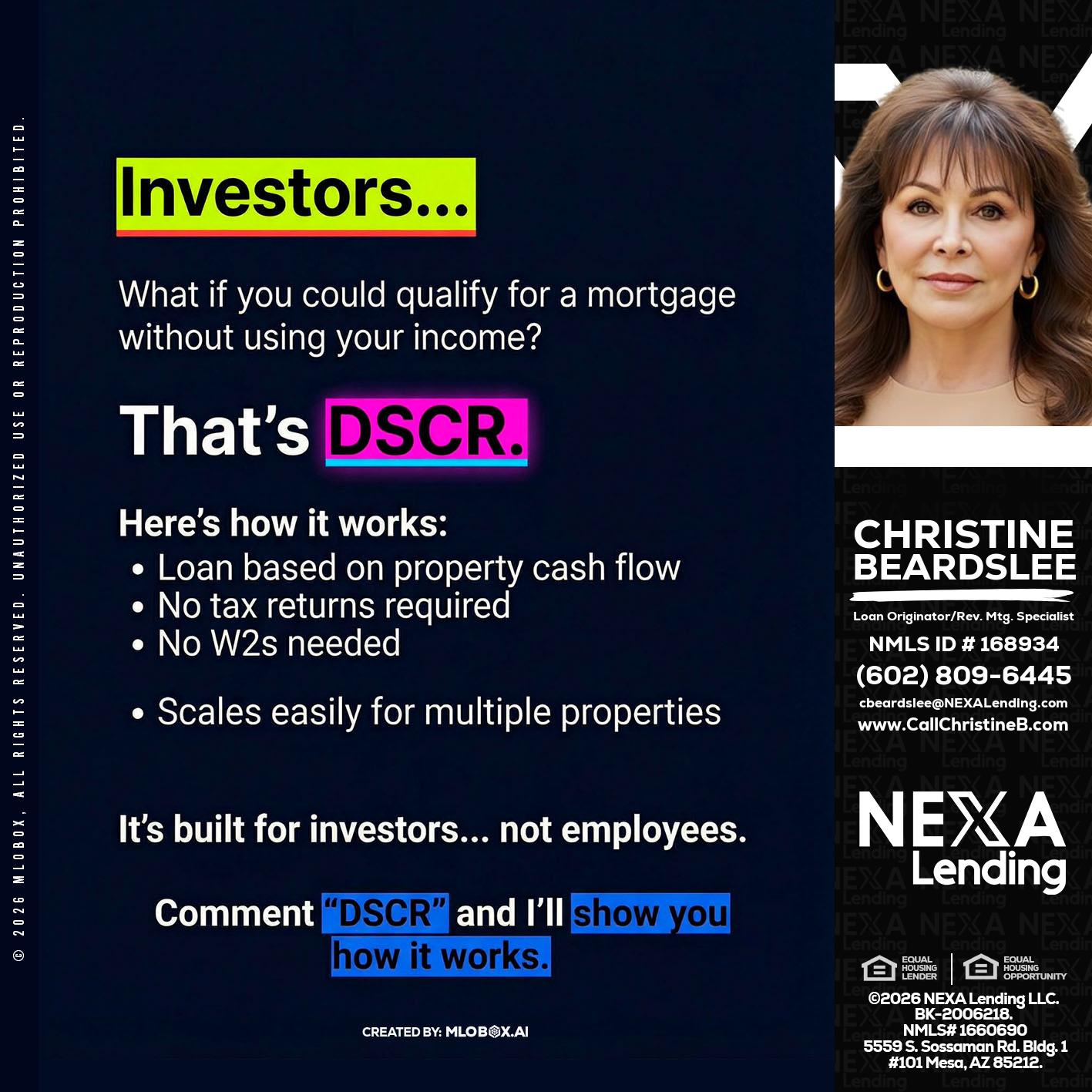 INVESTORS - Christine Beardslee -MLO/Executive Partner/National Recruiter/Faster/Easier/Better Rates