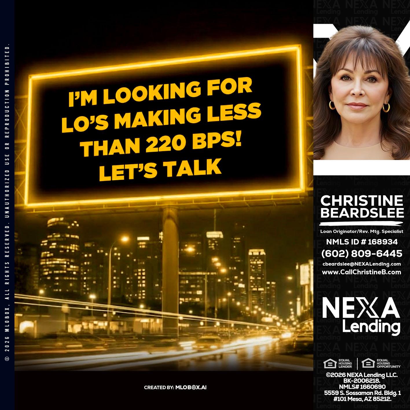 Looking for MLOs - Christine Beardslee -MLO/Executive Partner/National Recruiter/Faster/Easier/Better Rates