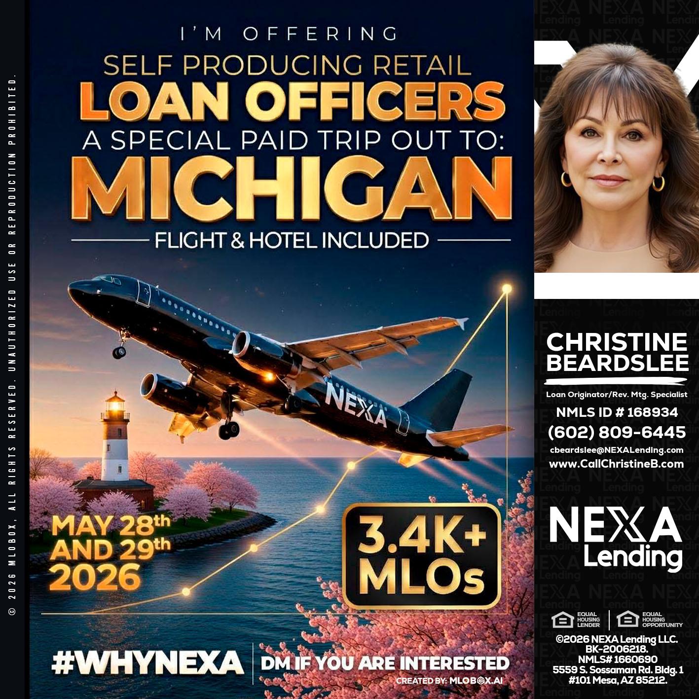 MICHIGAN TRIP - Christine Beardslee -MLO/Executive Partner/National Recruiter/Faster/Easier/Better Rates