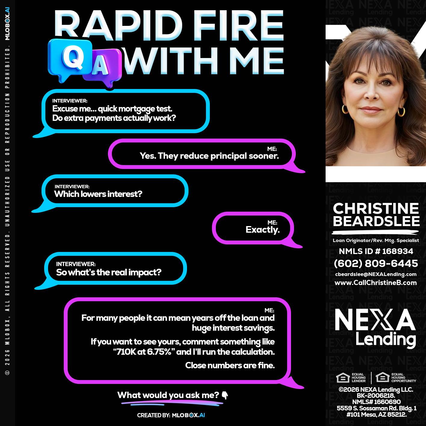 RAPID QA - Christine Beardslee -MLO/Executive Partner/National Recruiter/Faster/Easier/Better Rates