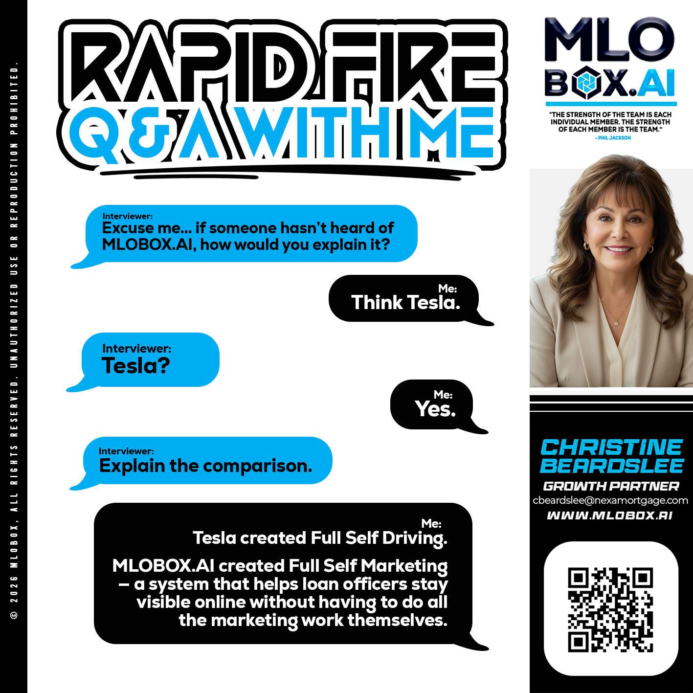 RAPID FIRE Q&A - Christine Beardslee -MLO/Executive Partner/National Recruiter/Faster/Easier/Better Rates