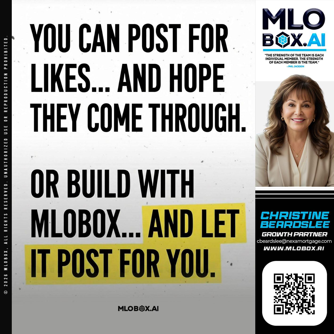 you can post - Christine Beardslee -MLO/Executive Partner/National Recruiter/Faster/Easier/Better Rates