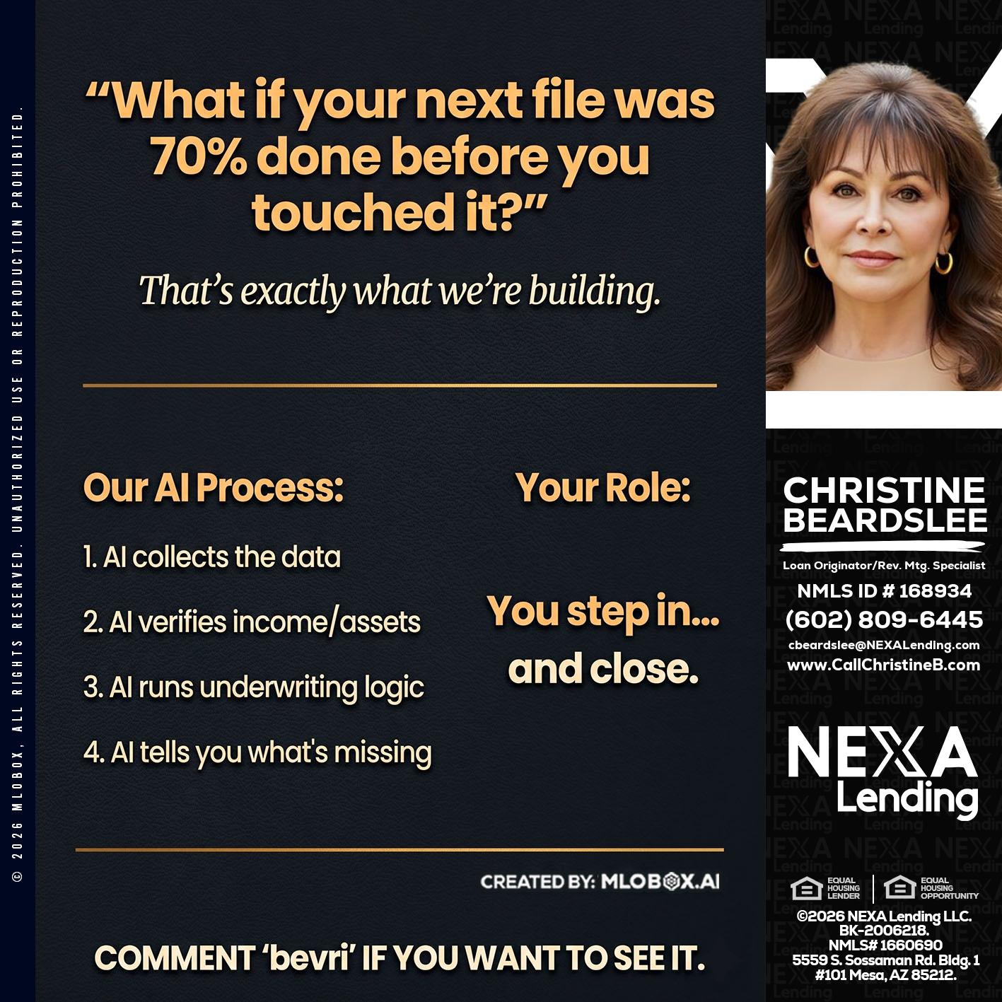 WHAT IF YOUR - Christine Beardslee -MLO/Executive Partner/National Recruiter/Faster/Easier/Better Rates