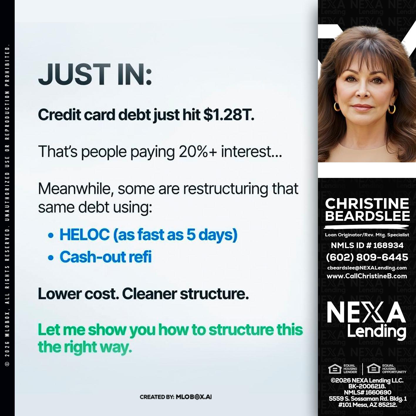 JUST IN - Christine Beardslee -MLO/Executive Partner/National Recruiter/Faster/Easier/Better Rates