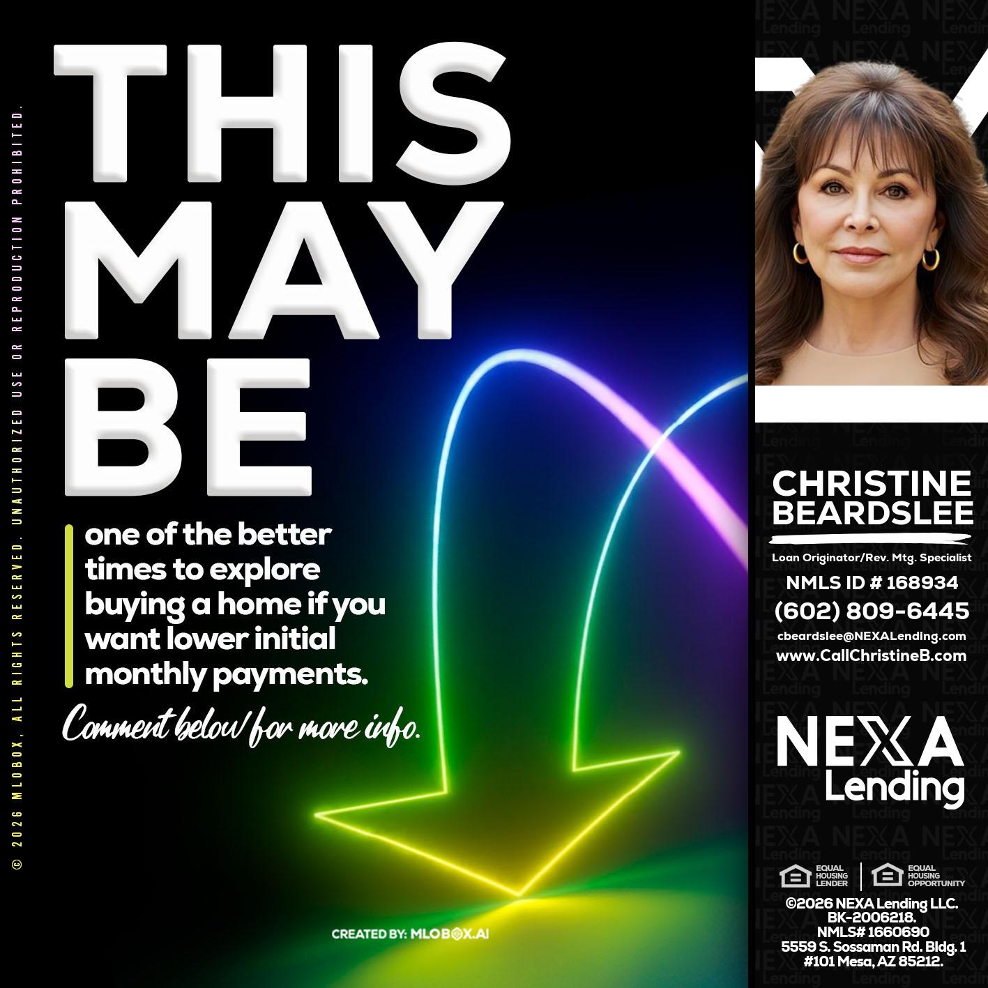 THIS MAY BE - Christine Beardslee -MLO/Executive Partner/National Recruiter/Faster/Easier/Better Rates