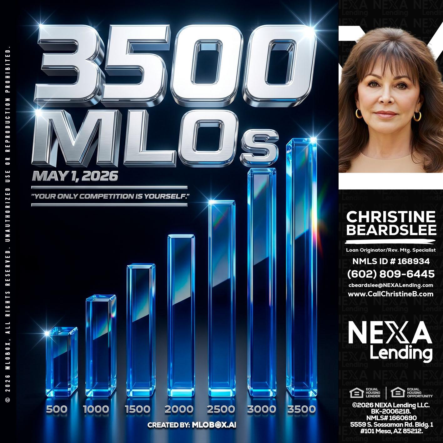 3500 MLOs - Christine Beardslee -MLO/Executive Partner/National Recruiter/Faster/Easier/Better Rates