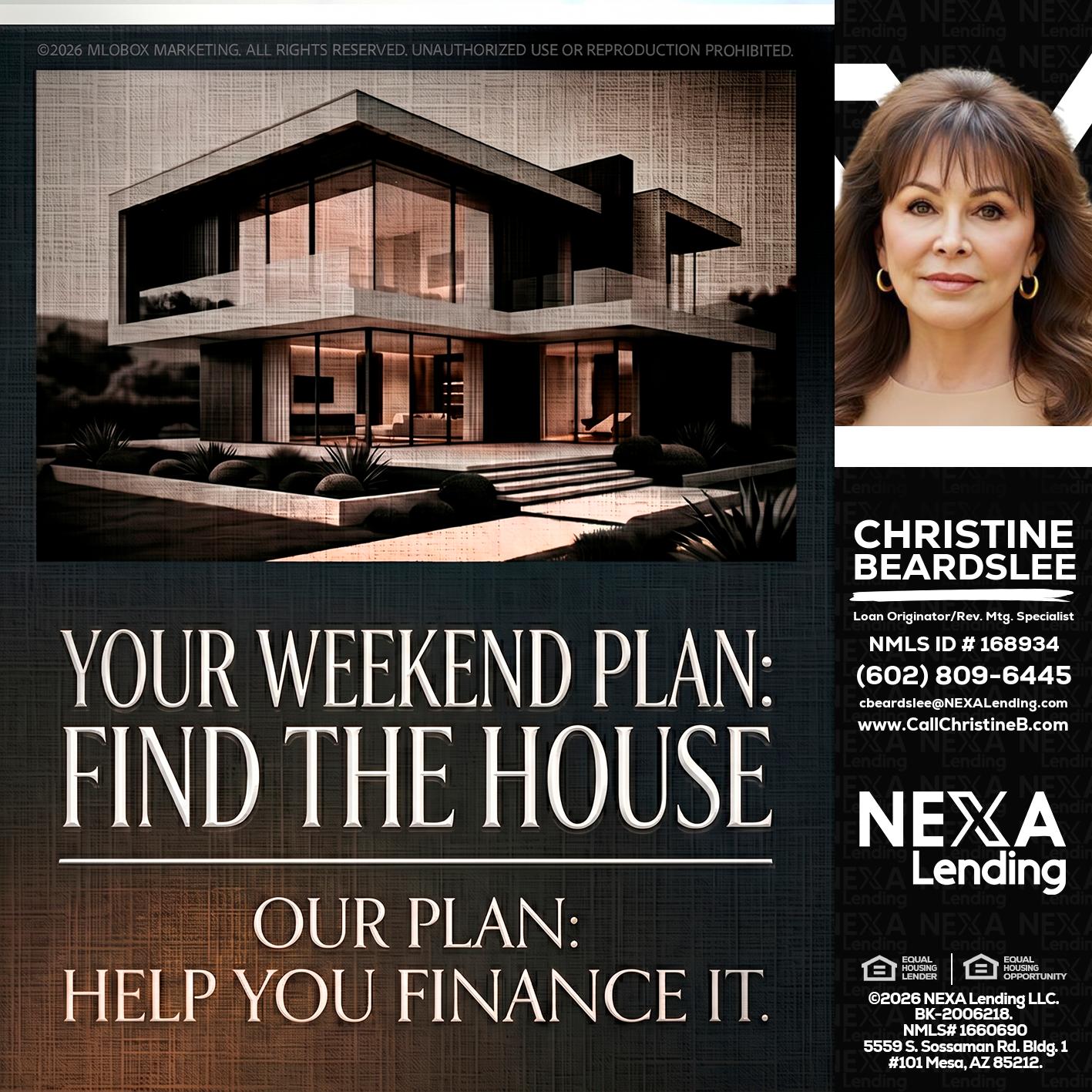 YOUR WEEKEND PLAN - Christine Beardslee -MLO/Executive Partner/National Recruiter/Faster/Easier/Better Rates