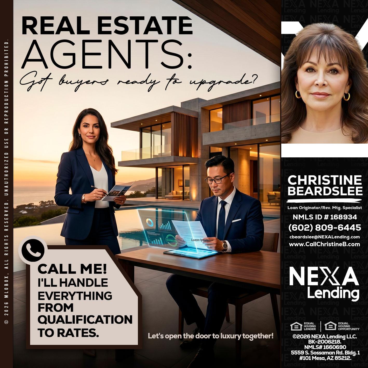 REAL ESTATE AGENTS - Christine Beardslee -MLO/Executive Partner/National Recruiter/Faster/Easier/Better Rates
