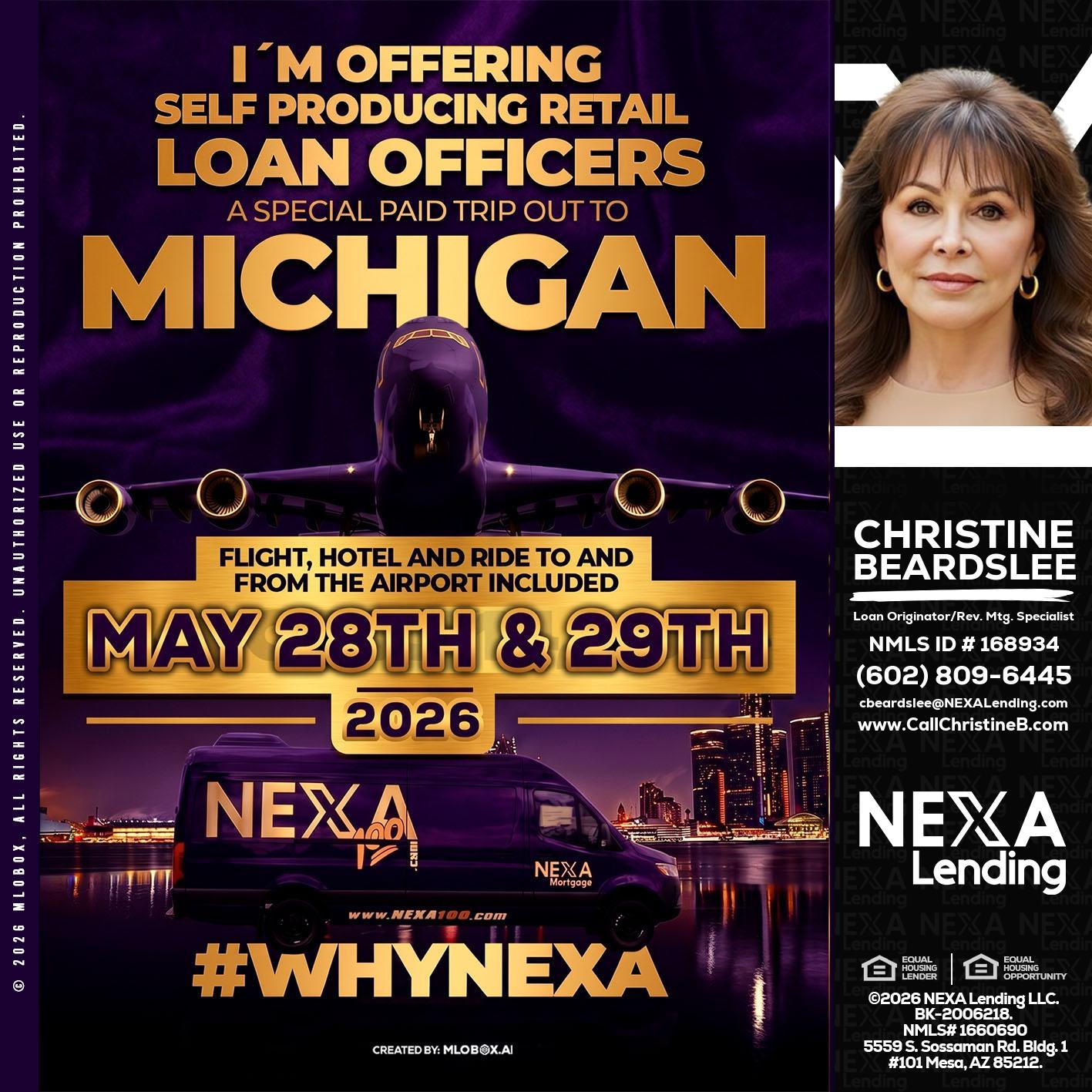 MICHIGAN - Christine Beardslee -MLO/Executive Partner/National Recruiter/Faster/Easier/Better Rates