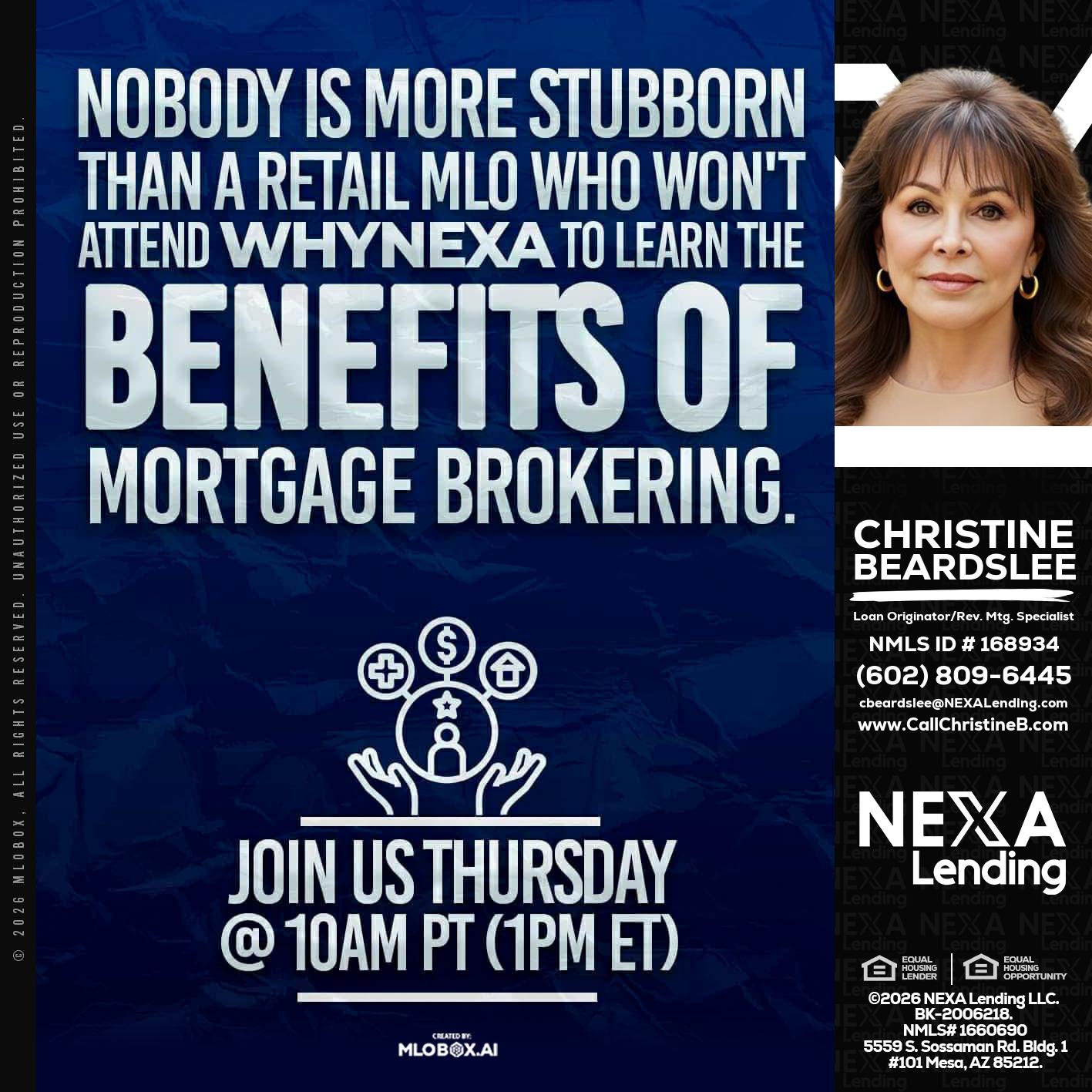 NOBODY IS MORE - Christine Beardslee -MLO/Executive Partner/National Recruiter/Faster/Easier/Better Rates