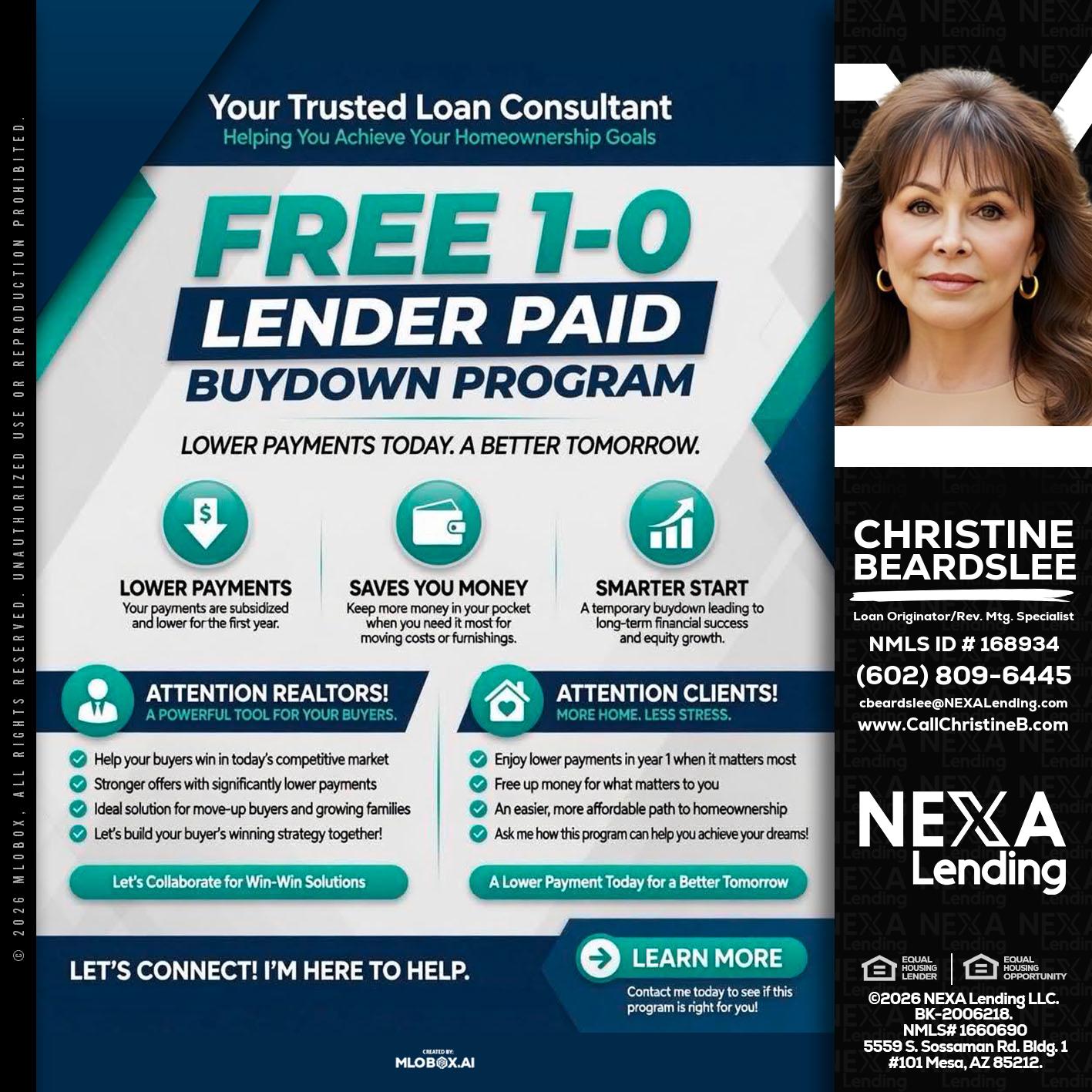 FREE 1-0 - Christine Beardslee -MLO/Executive Partner/National Recruiter/Faster/Easier/Better Rates
