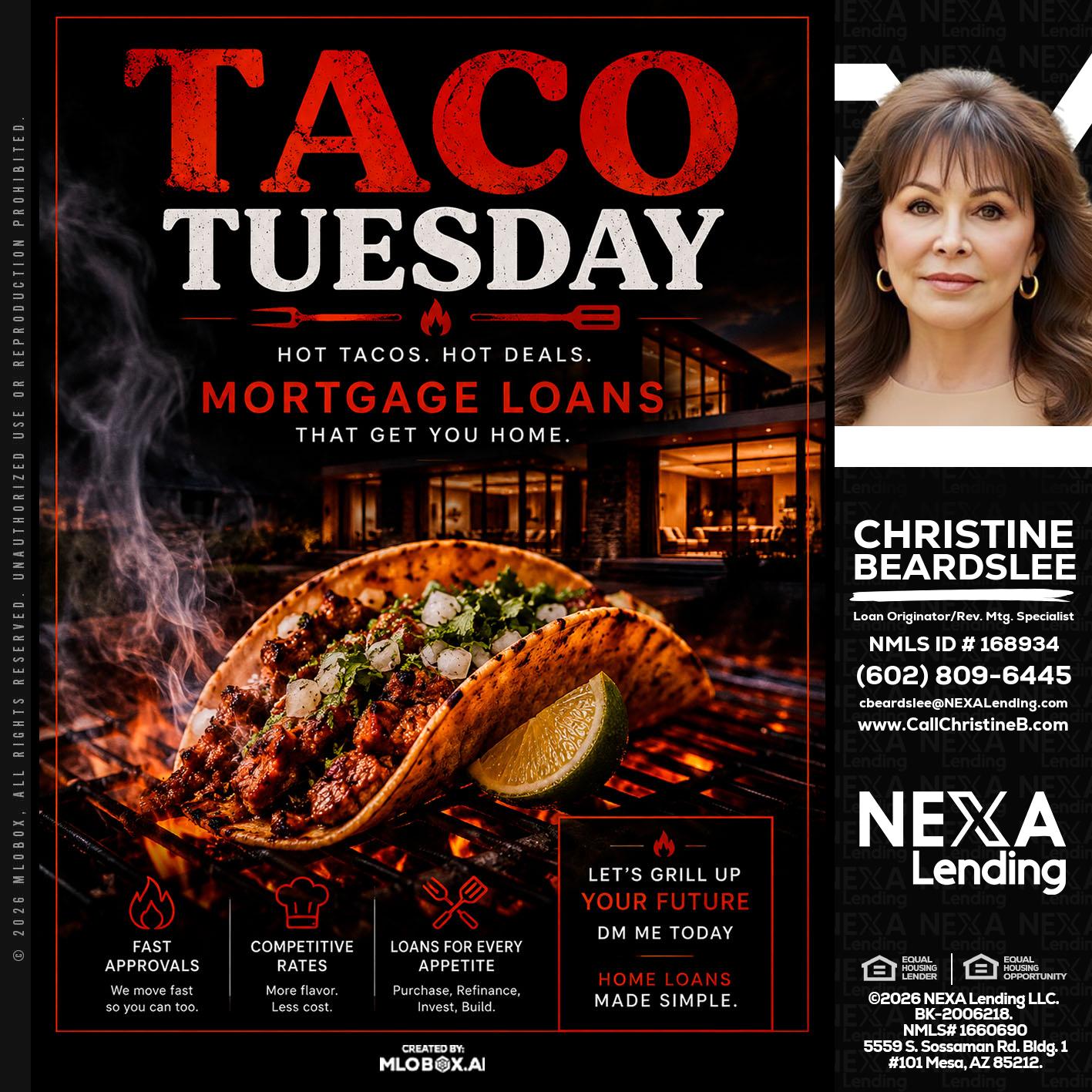 TACO TUESDAY - Christine Beardslee -MLO/Executive Partner/National Recruiter/Faster/Easier/Better Rates