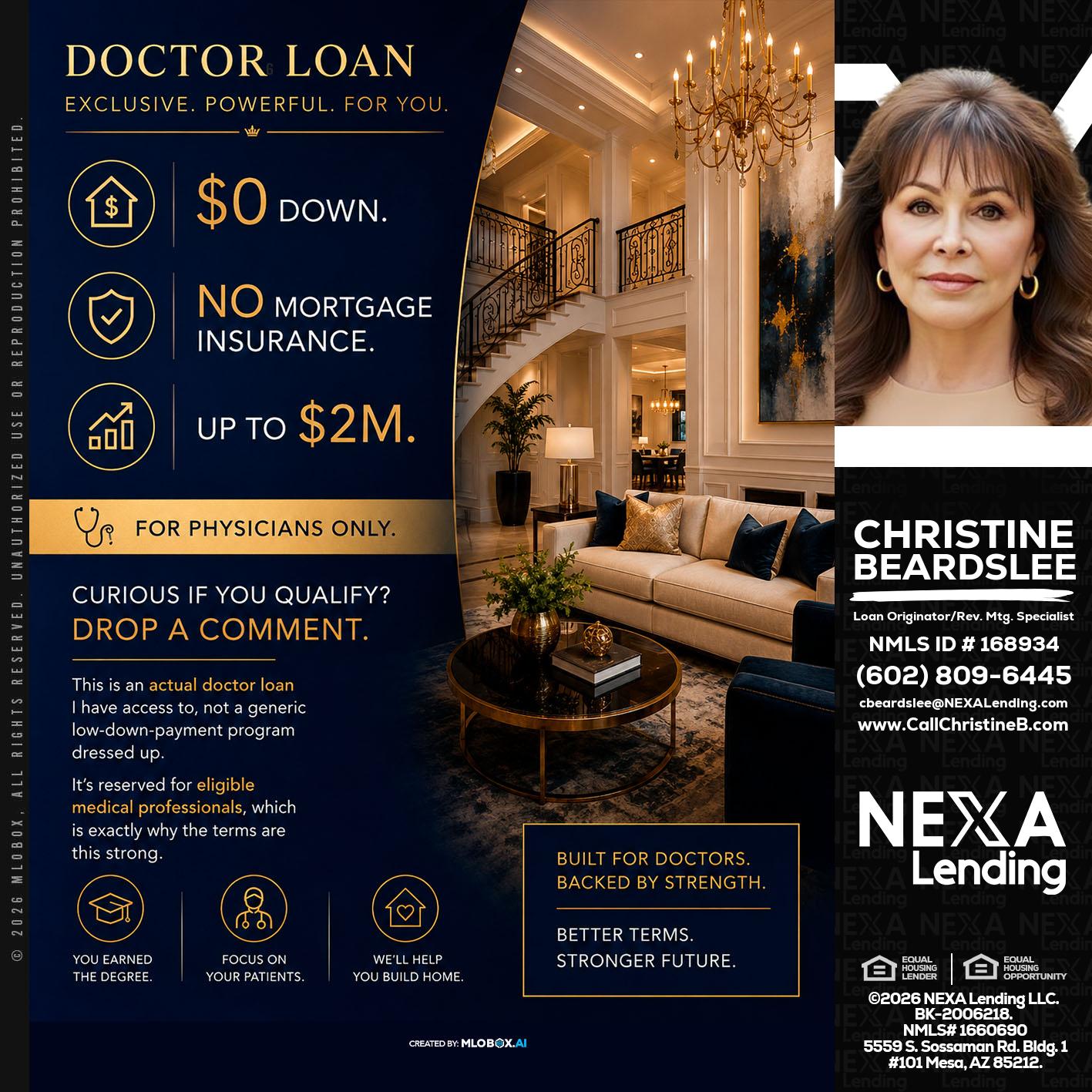 DOCTOR LOANS - Christine Beardslee -MLO/Executive Partner/National Recruiter/Faster/Easier/Better Rates