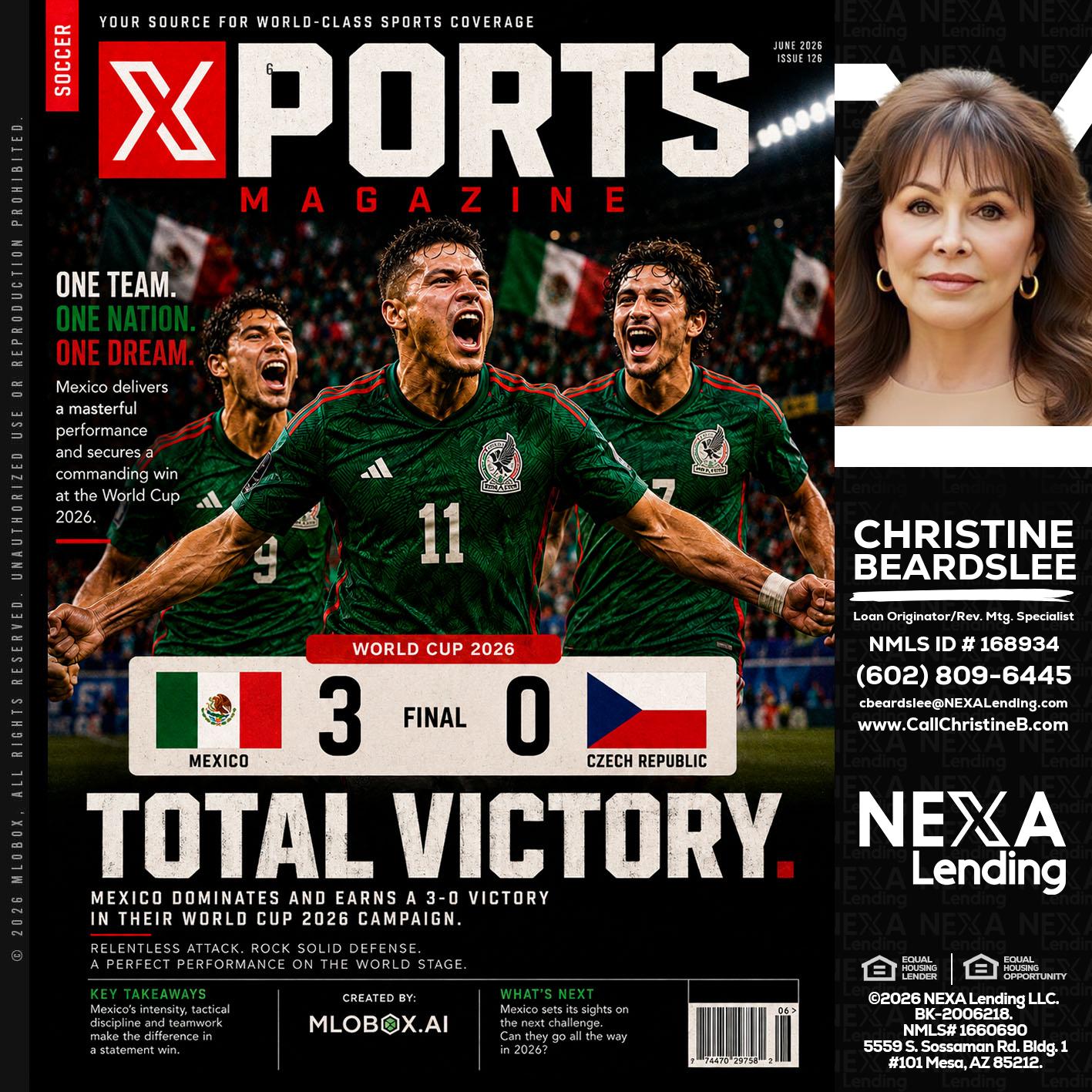World Cup 2026 MEX 1-0 CZECH - Christine Beardslee -MLO/Executive Partner/National Recruiter/Faster/Easier/Better Rates