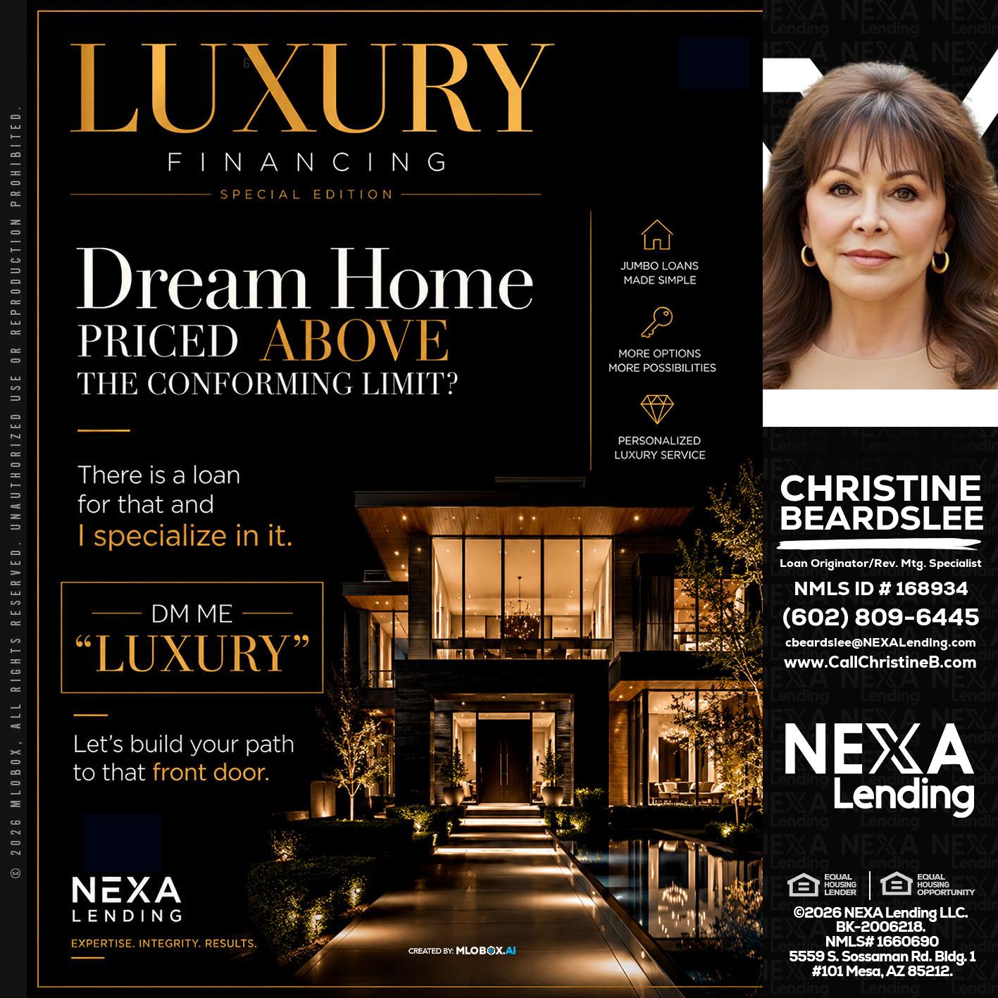 LUXURY - Christine Beardslee -MLO/Executive Partner/National Recruiter/Faster/Easier/Better Rates