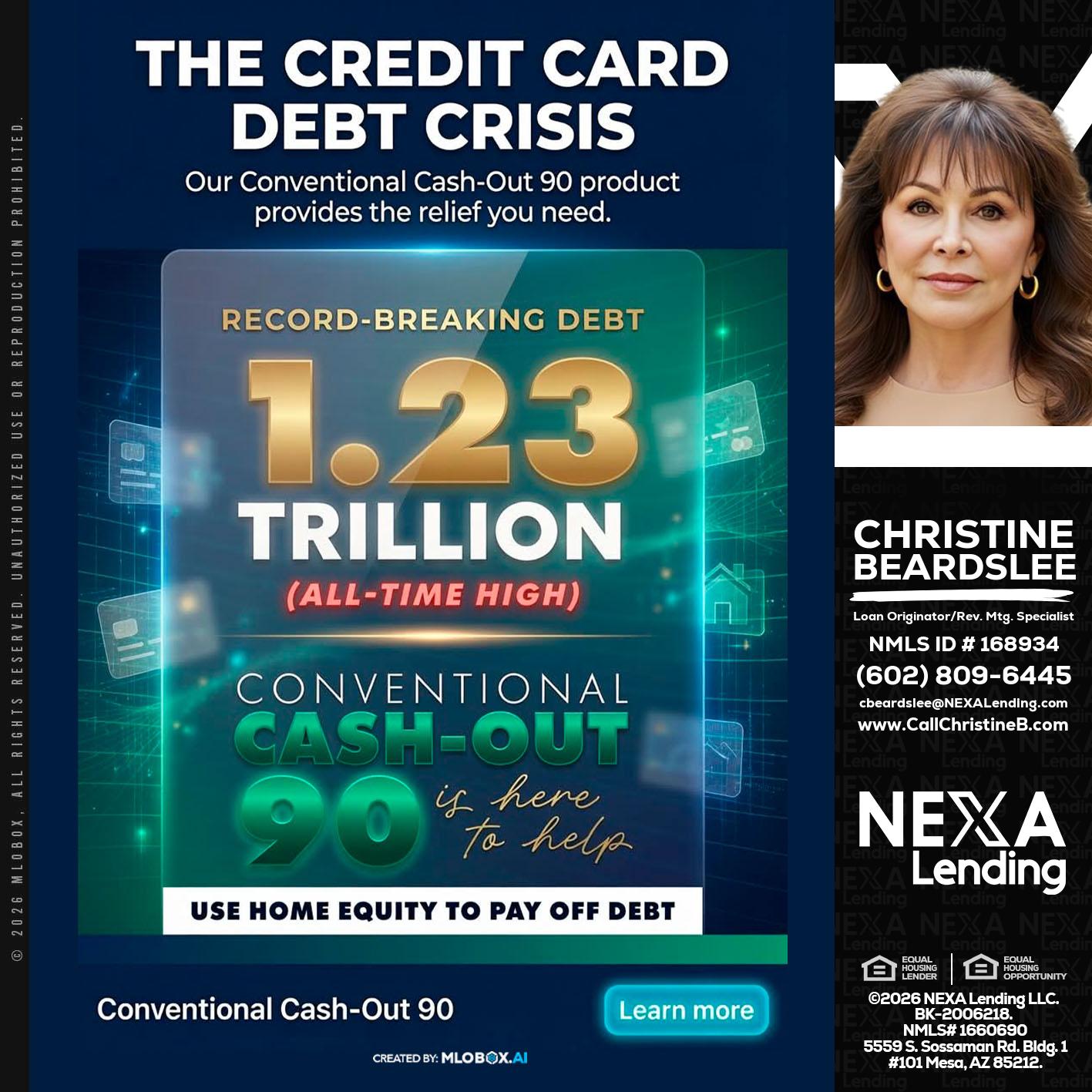 THE CREDIT CARD - Christine Beardslee -MLO/Executive Partner/National Recruiter/Faster/Easier/Better Rates