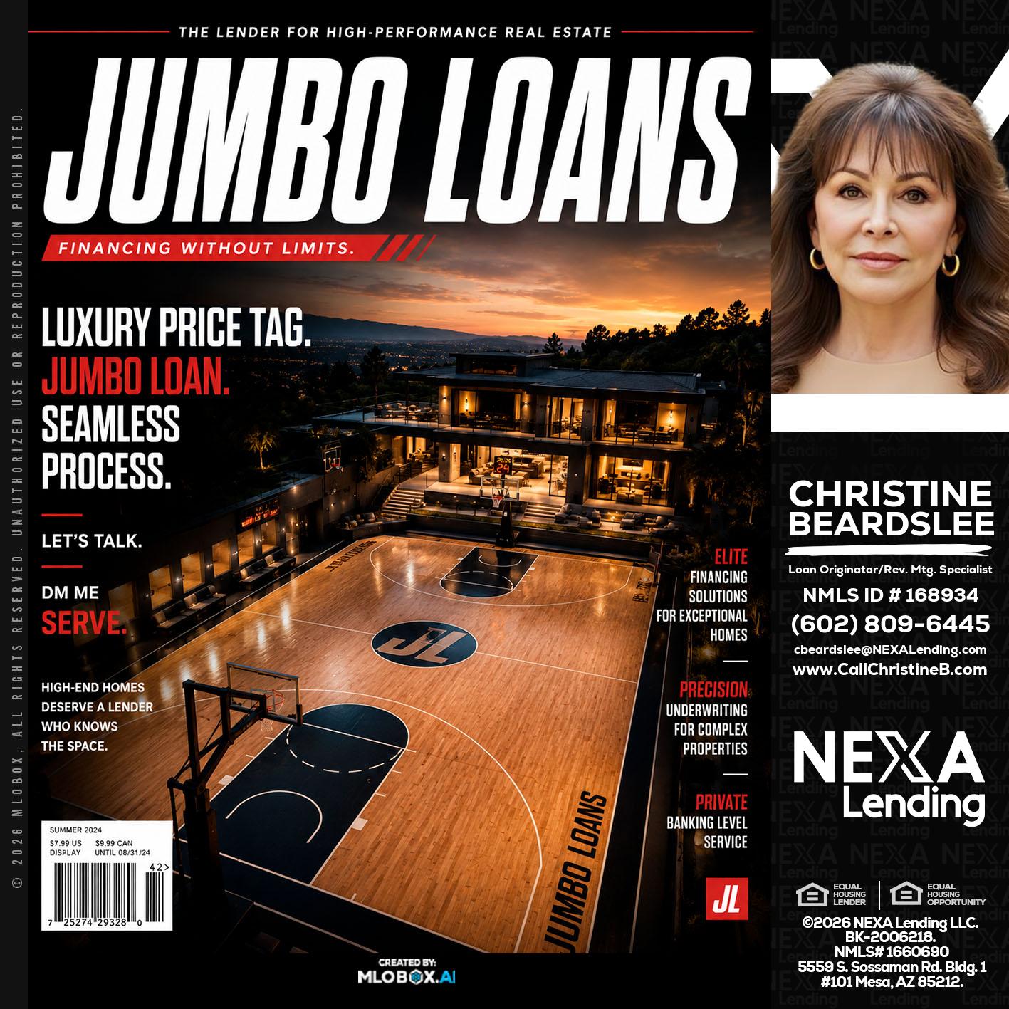 JUMBO LOANS - Christine Beardslee -MLO/Executive Partner/National Recruiter/Faster/Easier/Better Rates