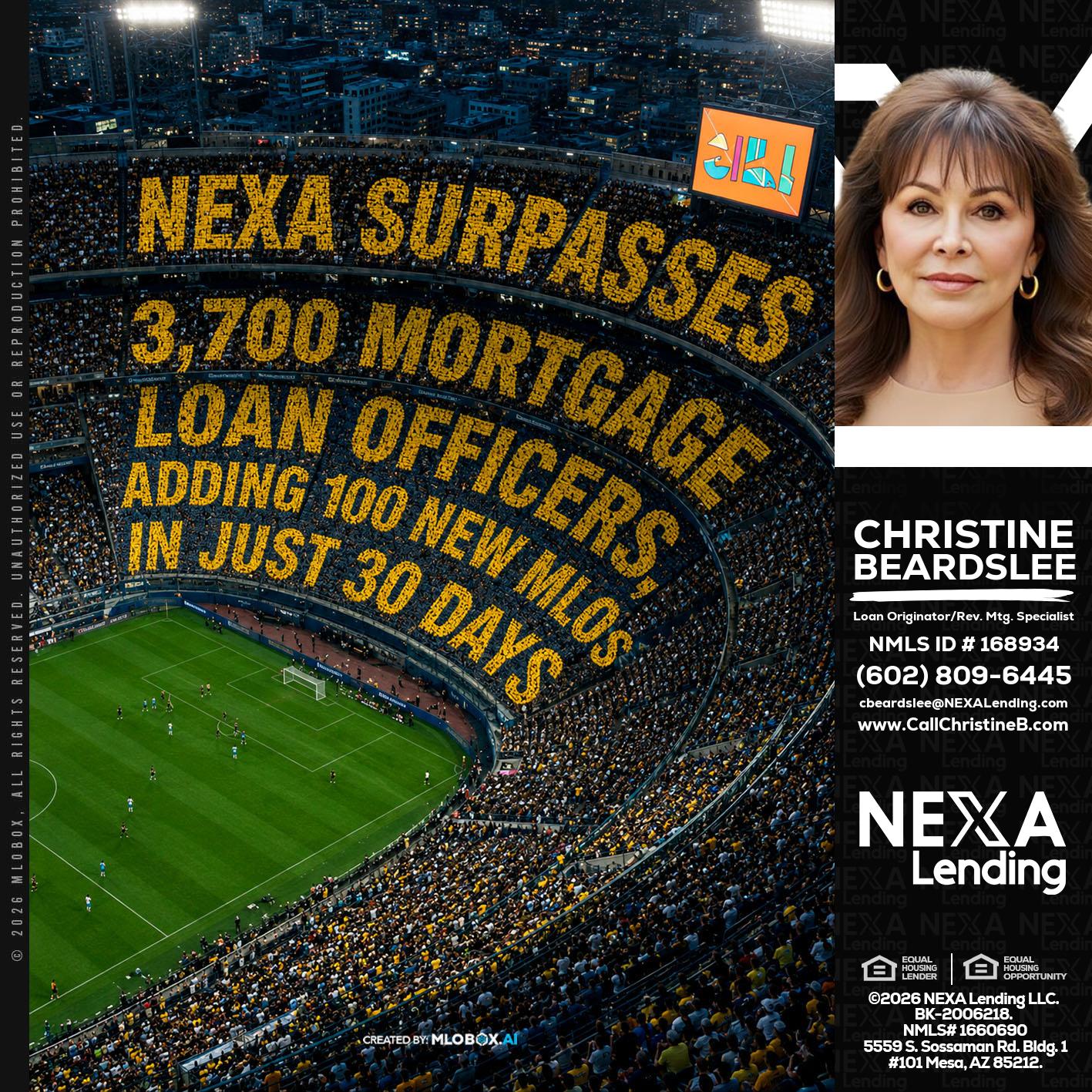 NEXA SURPASSES - Christine Beardslee -MLO/Executive Partner/National Recruiter/Faster/Easier/Better Rates
