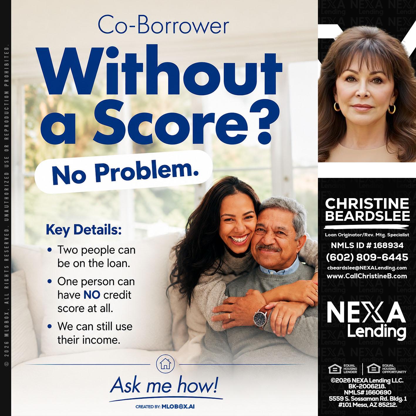 WITHOUT SCORE? - Christine Beardslee -MLO/Executive Partner/National Recruiter/Faster/Easier/Better Rates