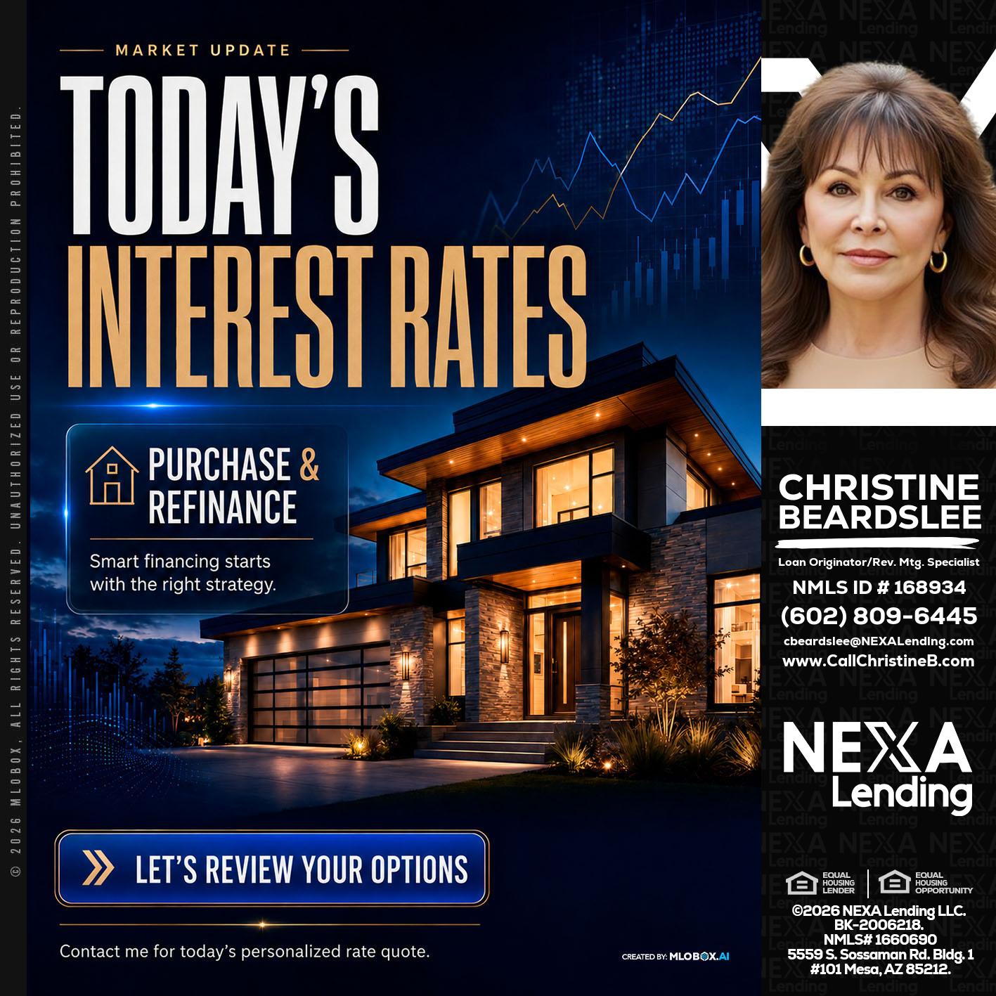 TODAYS RATES - Christine Beardslee -MLO/Executive Partner/National Recruiter/Faster/Easier/Better Rates