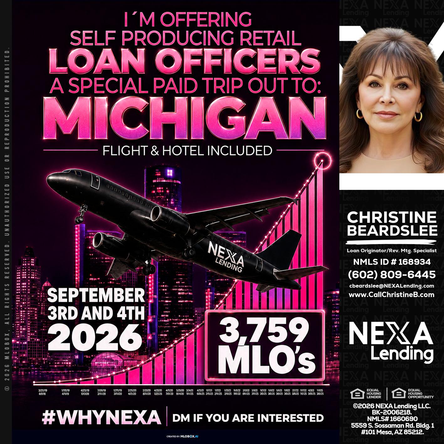 MICHIGAN TRIP - Christine Beardslee -MLO/Executive Partner/National Recruiter/Faster/Easier/Better Rates
