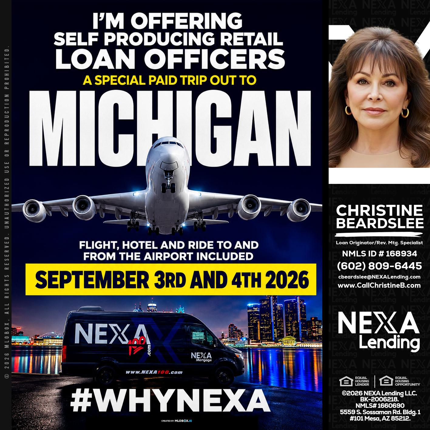 MICHIGAN - Christine Beardslee -MLO/Executive Partner/National Recruiter/Faster/Easier/Better Rates