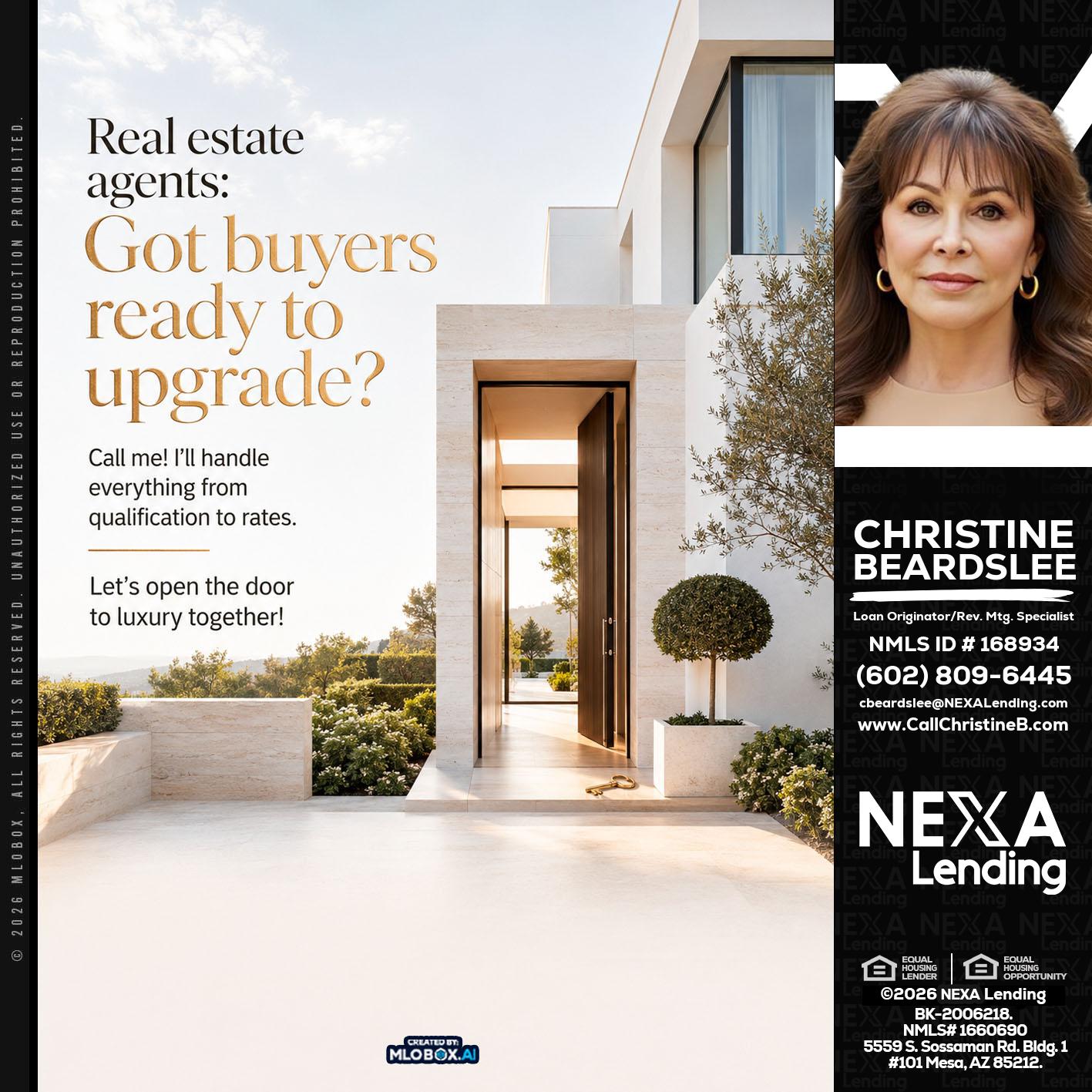 REAL ESTATE AGENTS - Christine Beardslee -MLO/Executive Partner/National Recruiter/Faster/Easier/Better Rates