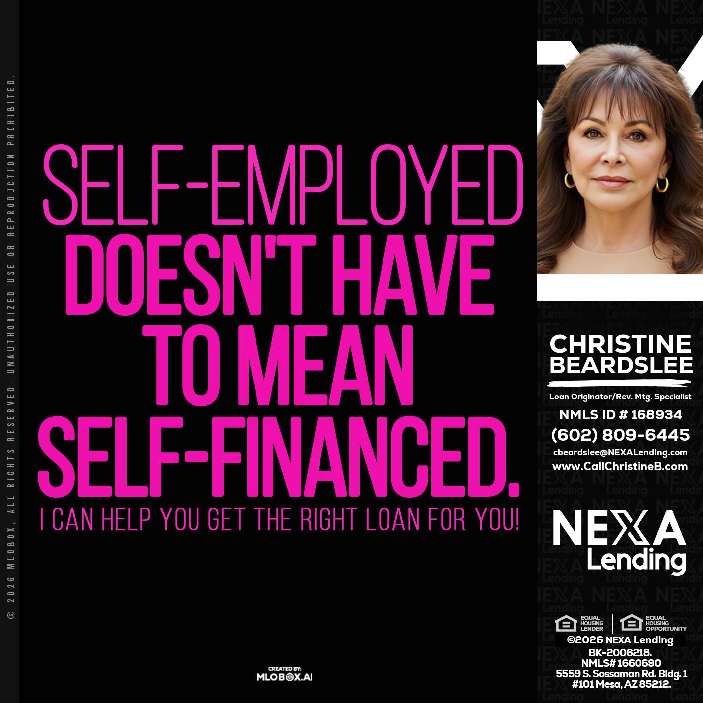 self employed - Christine Beardslee -MLO/Executive Partner/National Recruiter/Faster/Easier/Better Rates